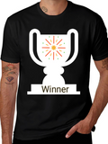 Winner Trophy Graphic T-Shirt - Black