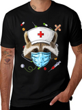 Nurse Raccoon Graphic T-Shirt