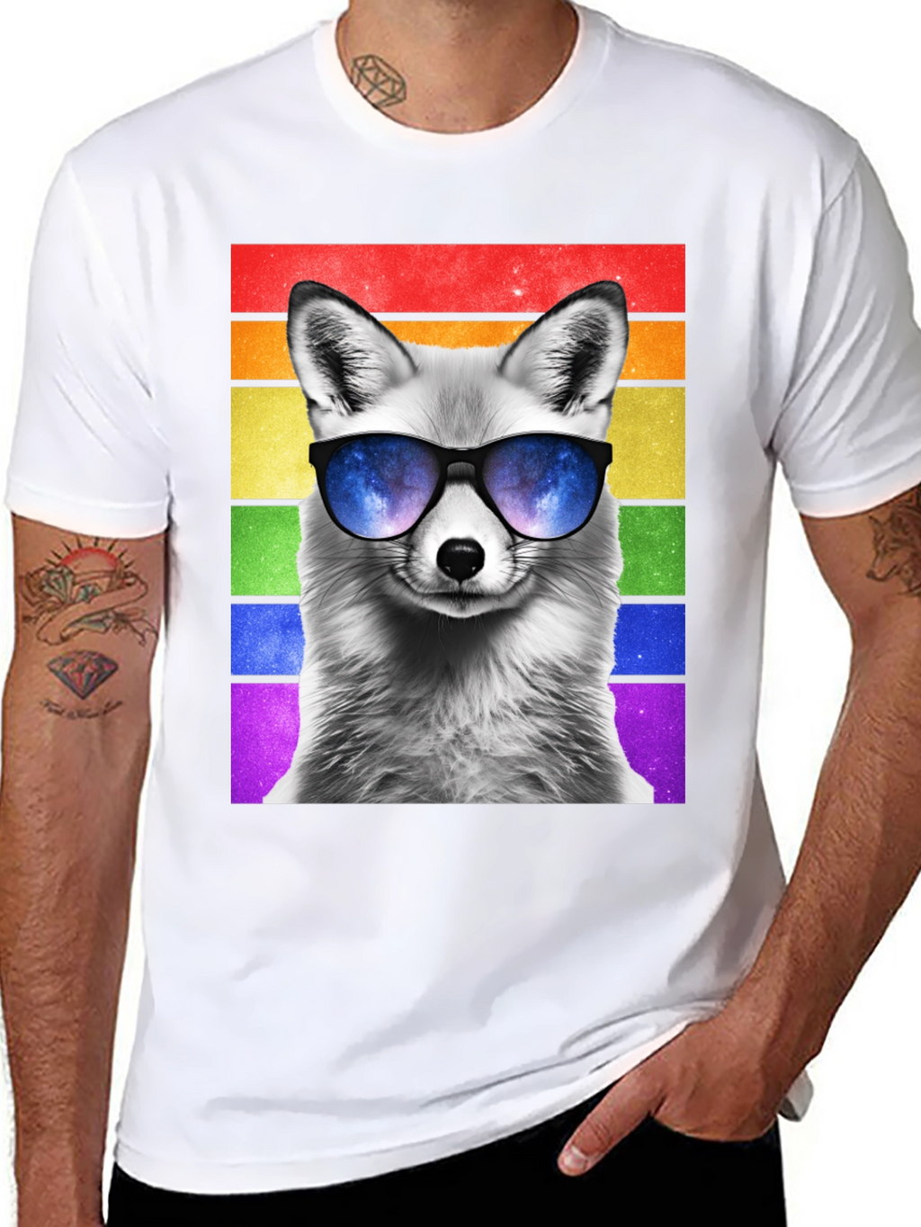 Cool Fox Pride T-Shirt - Mens Black Tee