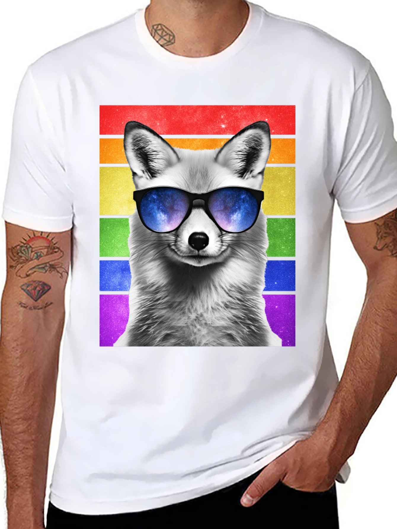 Cool Fox Pride T-Shirt - Mens Black Tee