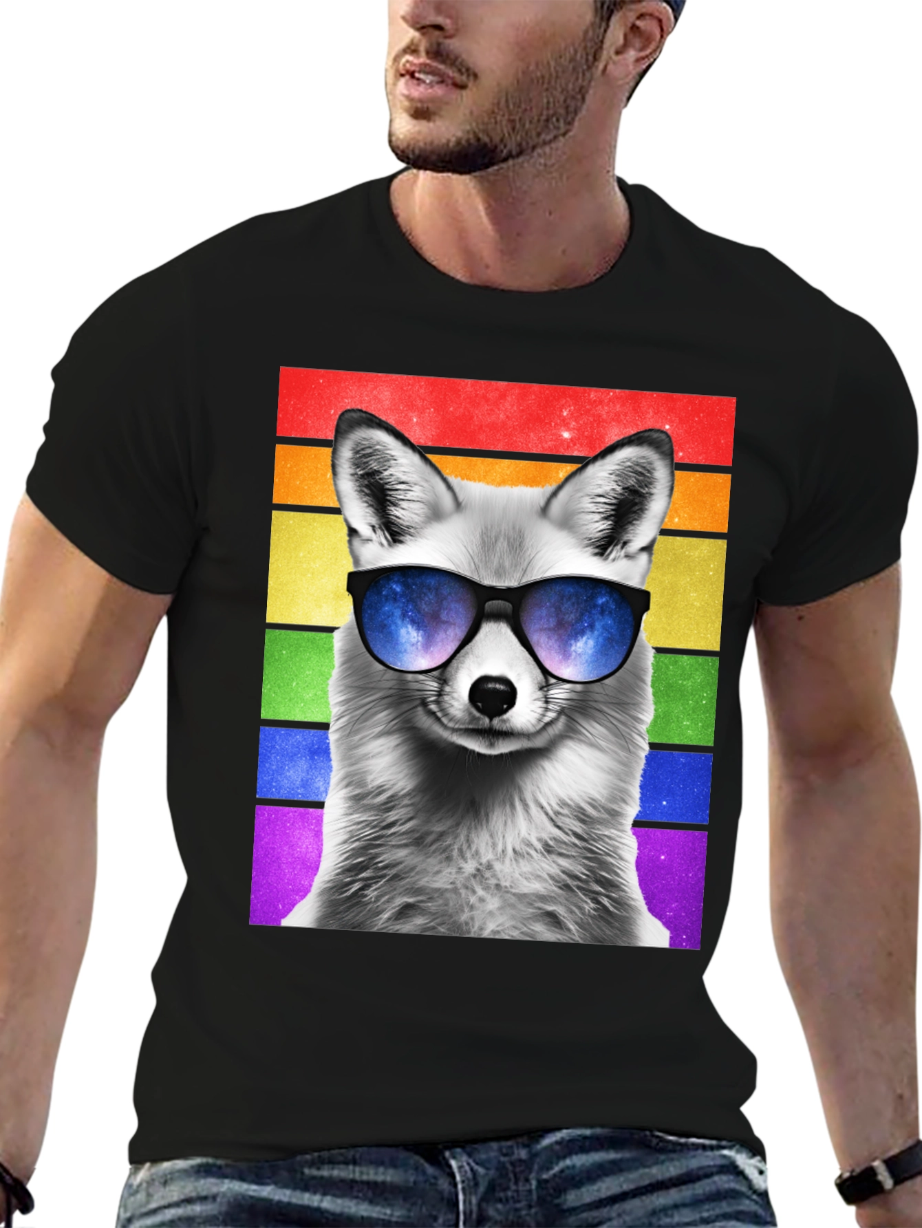 Cool Fox Pride T-Shirt - Mens Black Tee