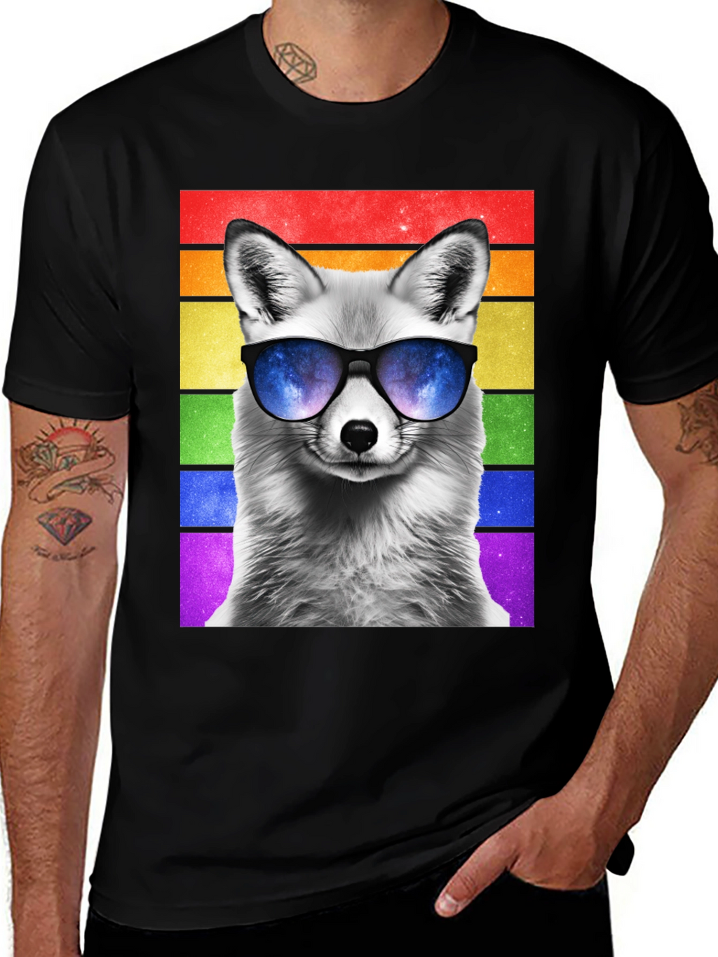 Cool Fox Pride T-Shirt - Mens Black Tee