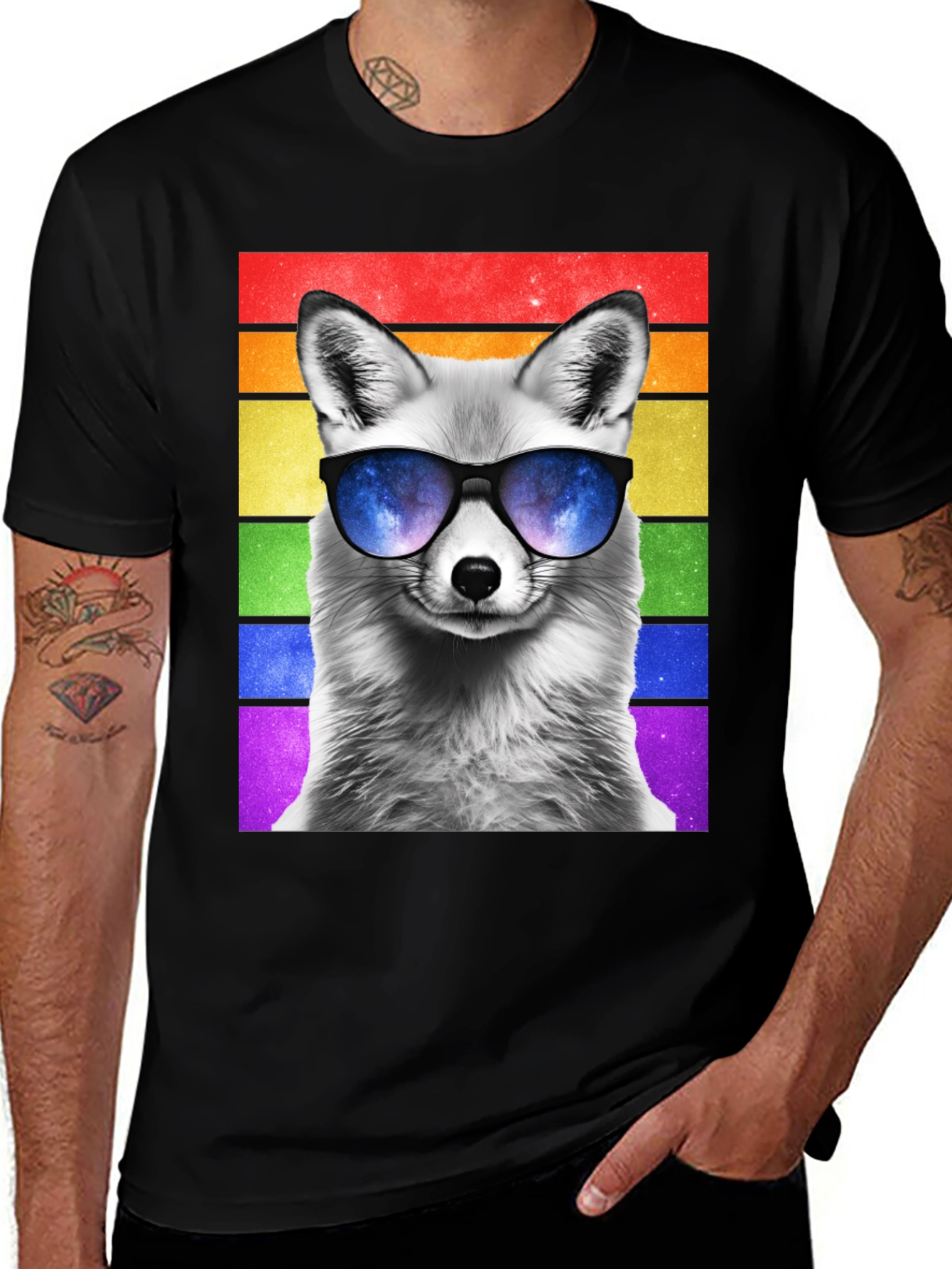Cool Fox Pride T-Shirt - Mens Black Tee