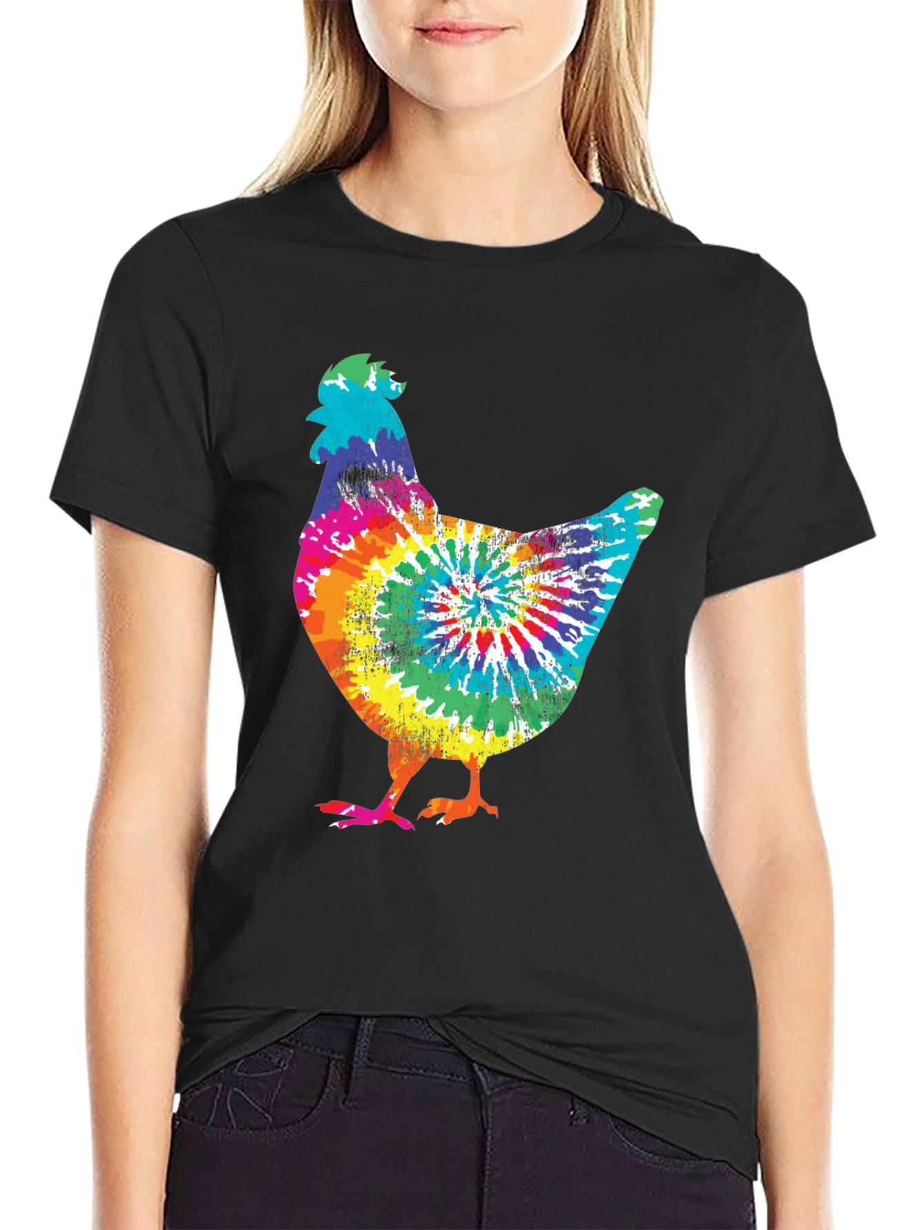 Tie-Dye Chicken Graphic Tee