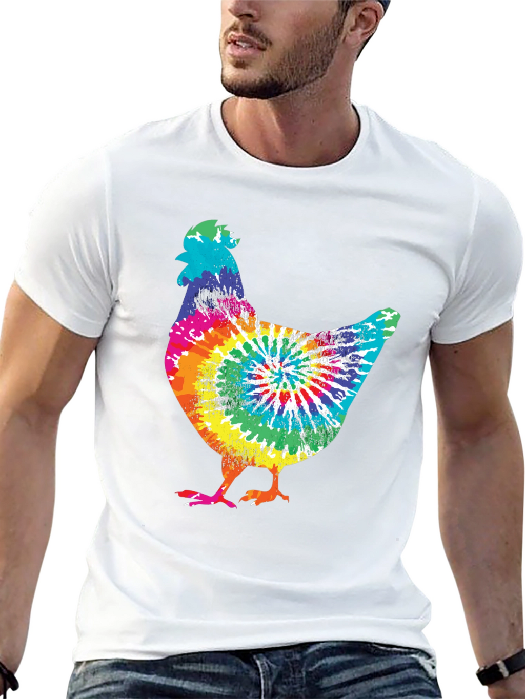 Tie-Dye Chicken Graphic Tee