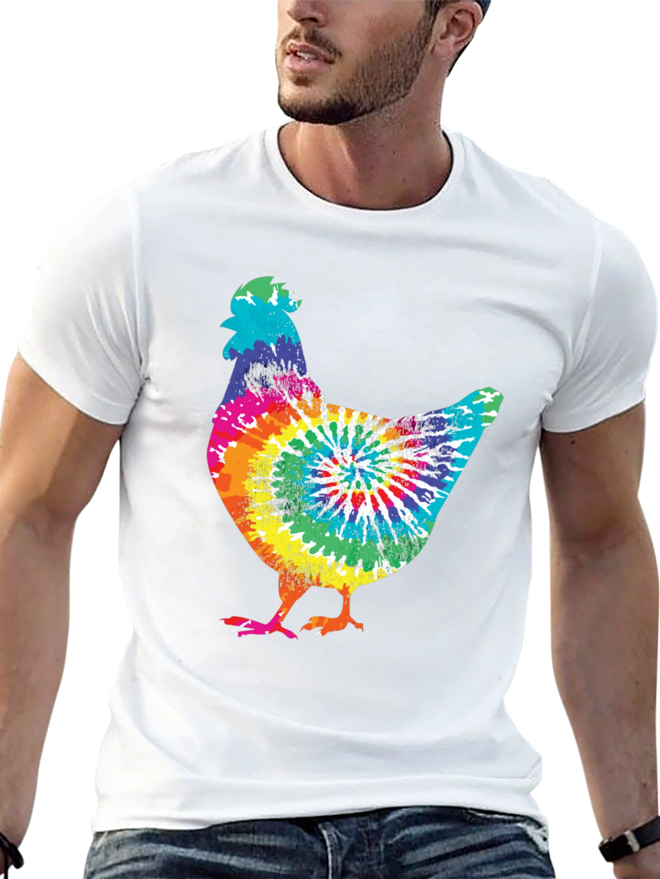 Tie-Dye Chicken Graphic Tee