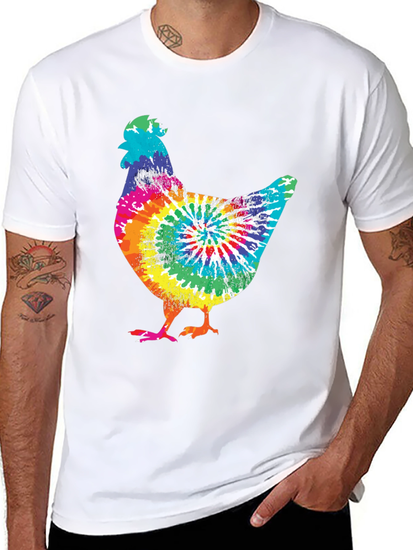 Tie-Dye Chicken Graphic Tee