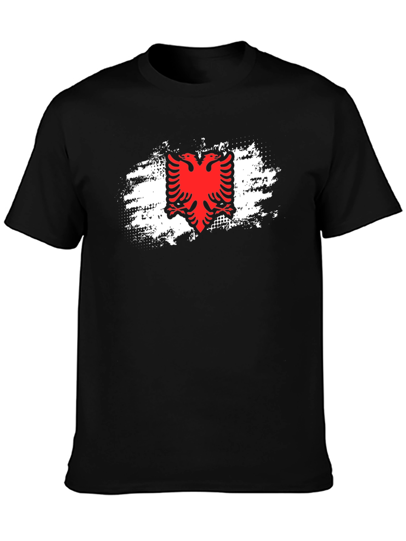 Albanian Flag Eagle Graphic Tee - Black