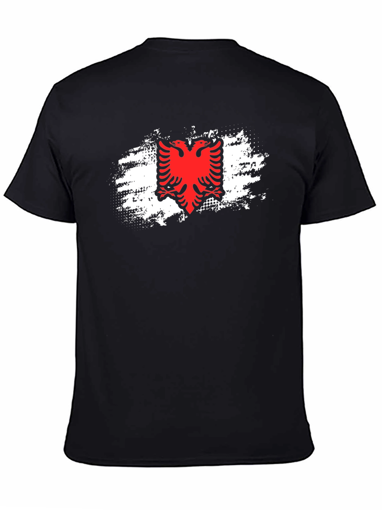 Albanian Flag Eagle Graphic Tee - Black