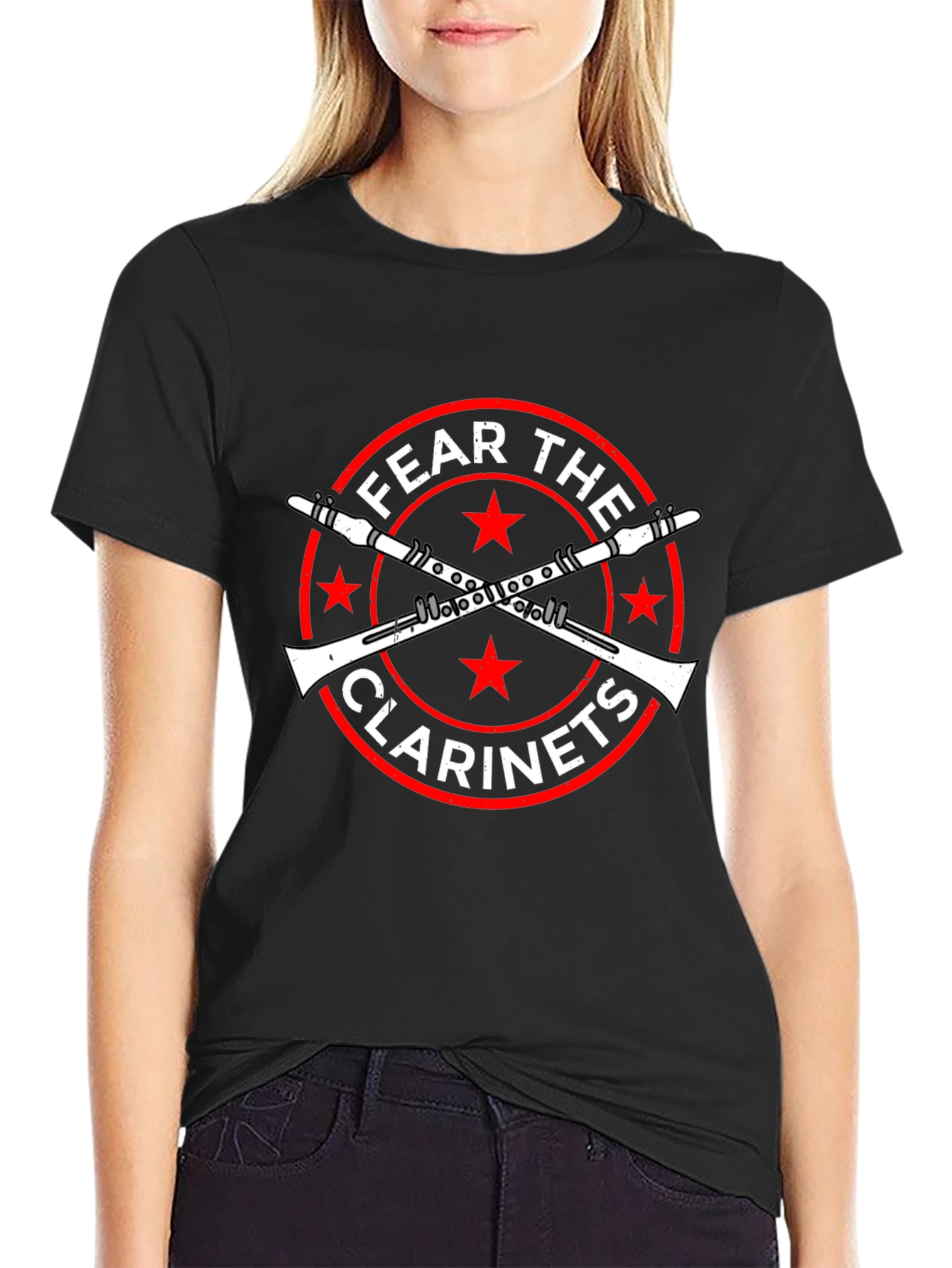Fear the Clarinets Black Graphic T-Shirt