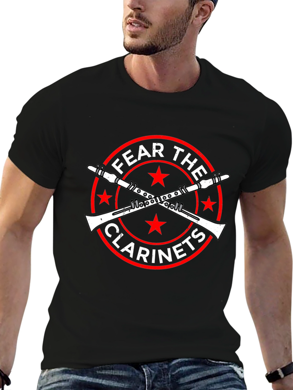 Fear the Clarinets Black Graphic T-Shirt