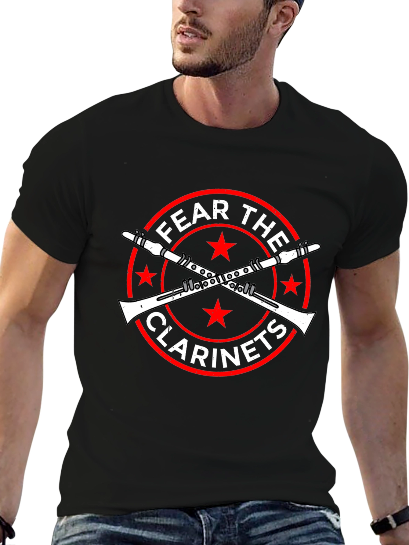 Fear the Clarinets Black Graphic T-Shirt