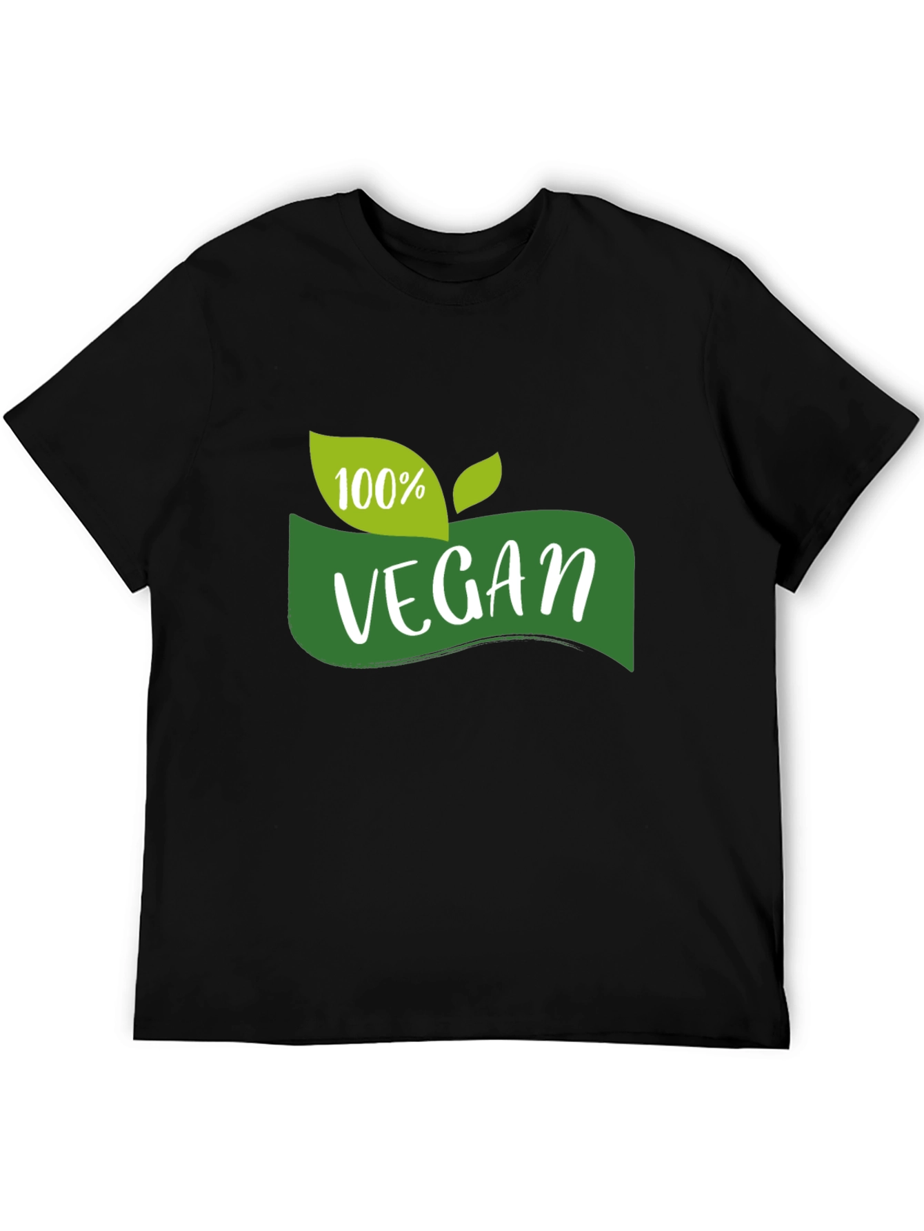 100% Vegan Graphic Tee - Black Cotton T-Shirt
