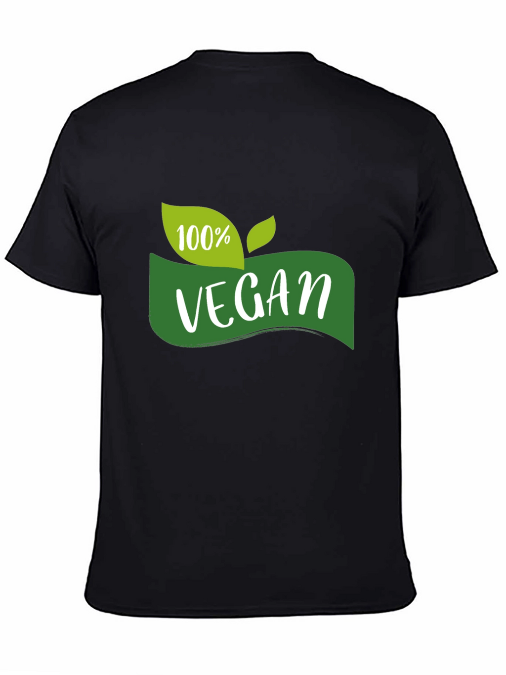 100% Vegan Graphic Tee - Black Cotton T-Shirt