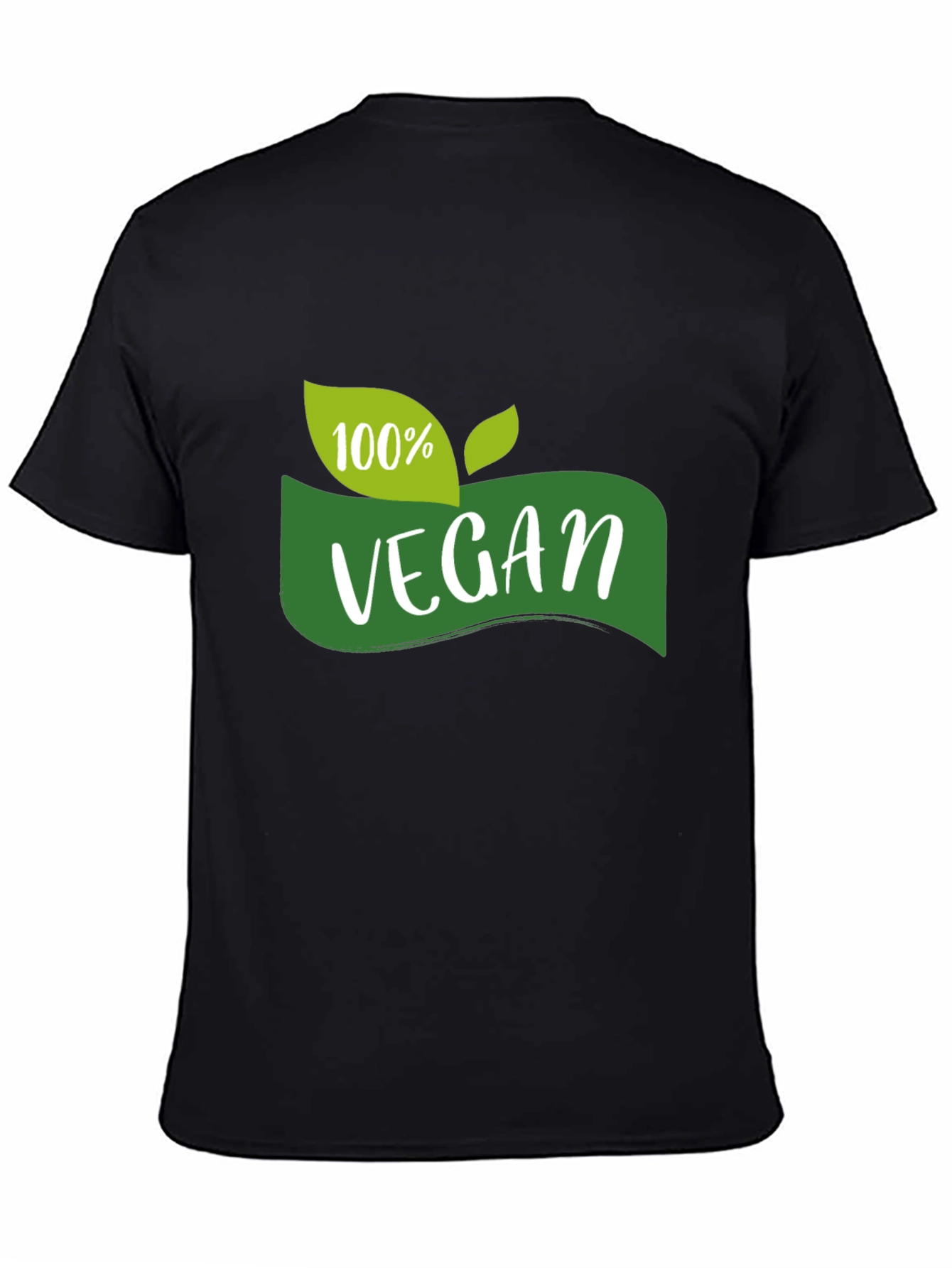100% Vegan Graphic Tee - Black Cotton T-Shirt
