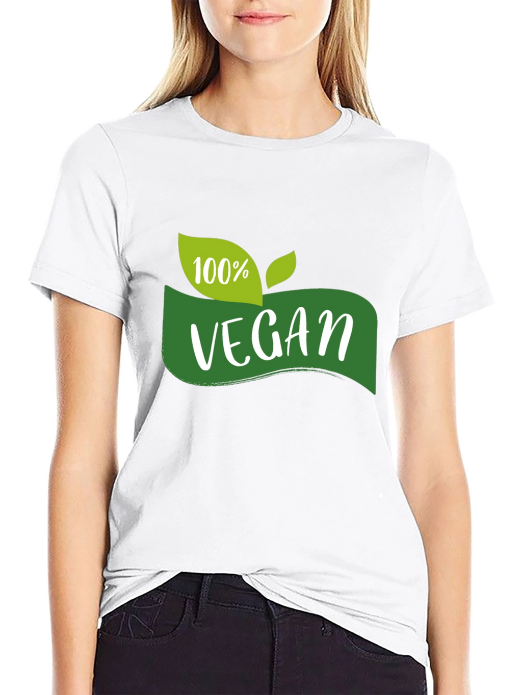 100% Vegan Graphic Tee - Black Cotton T-Shirt