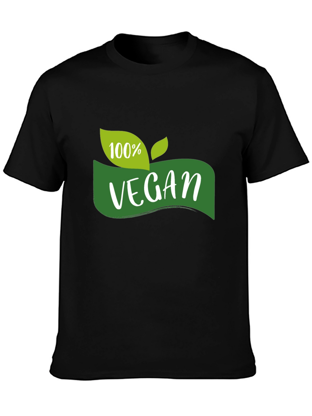 100% Vegan Graphic Tee - Black Cotton T-Shirt