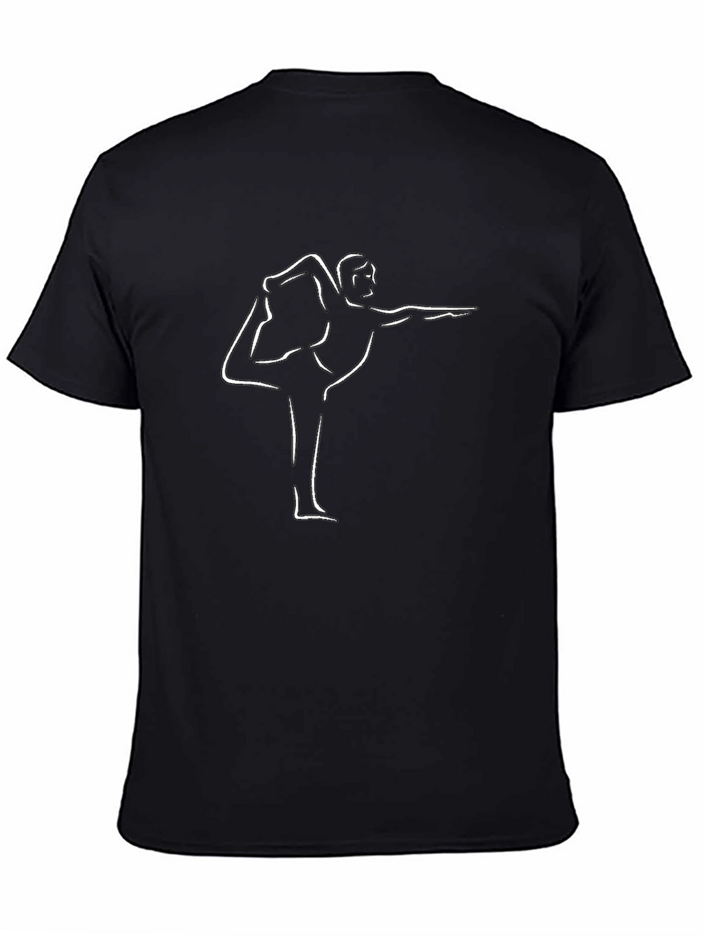 Mens Yoga Pose Graphic Black T-Shirt