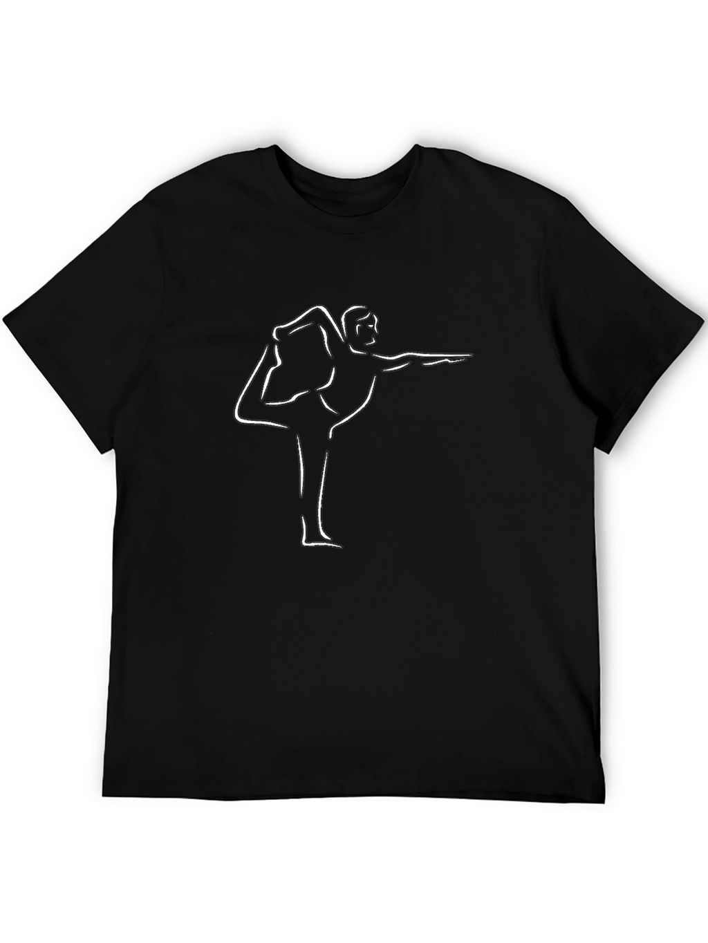 Mens Yoga Pose Graphic Black T-Shirt