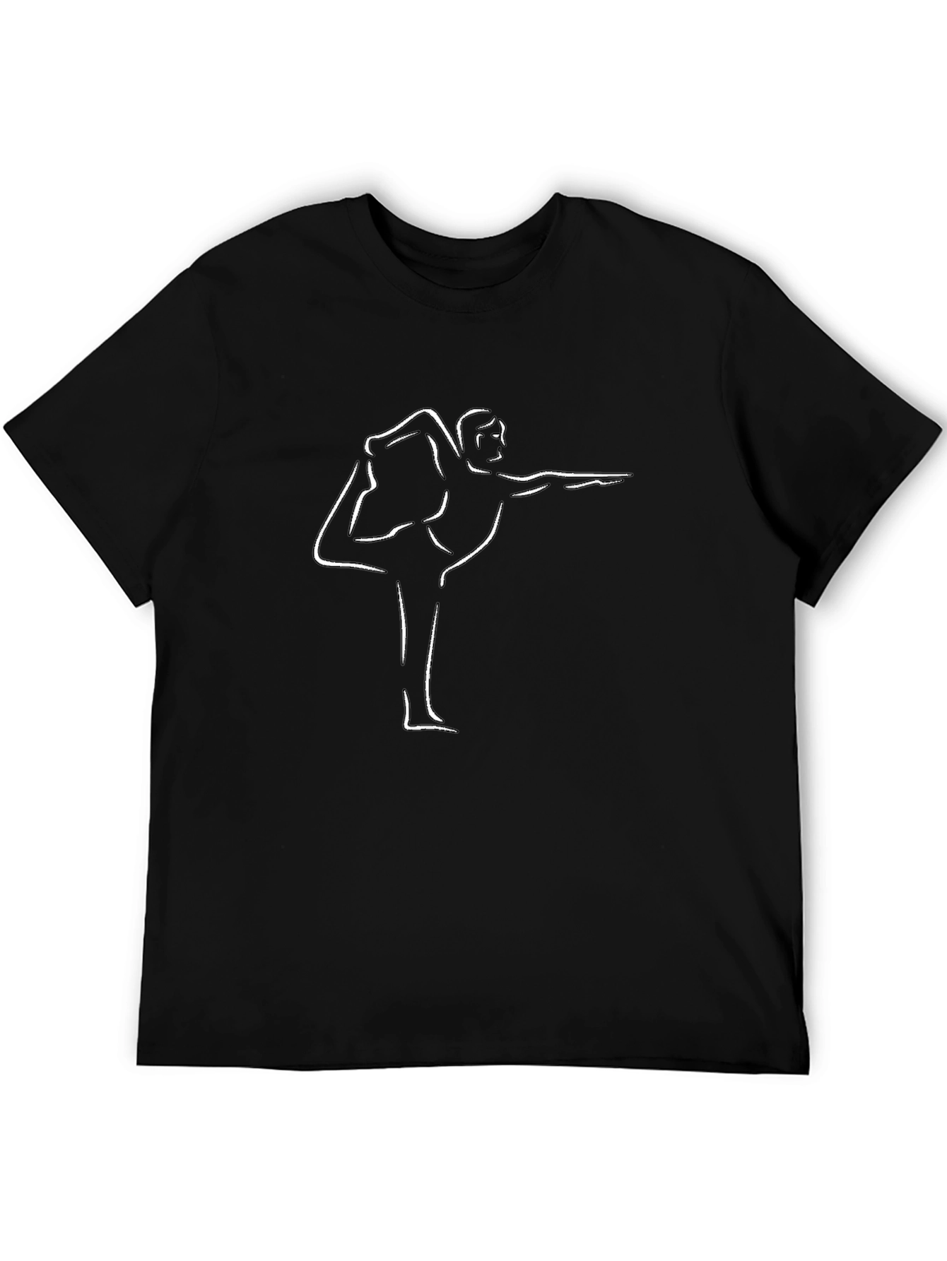 Mens Yoga Pose Graphic Black T-Shirt