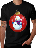 Festive Snowman Ornament Graphic Tee