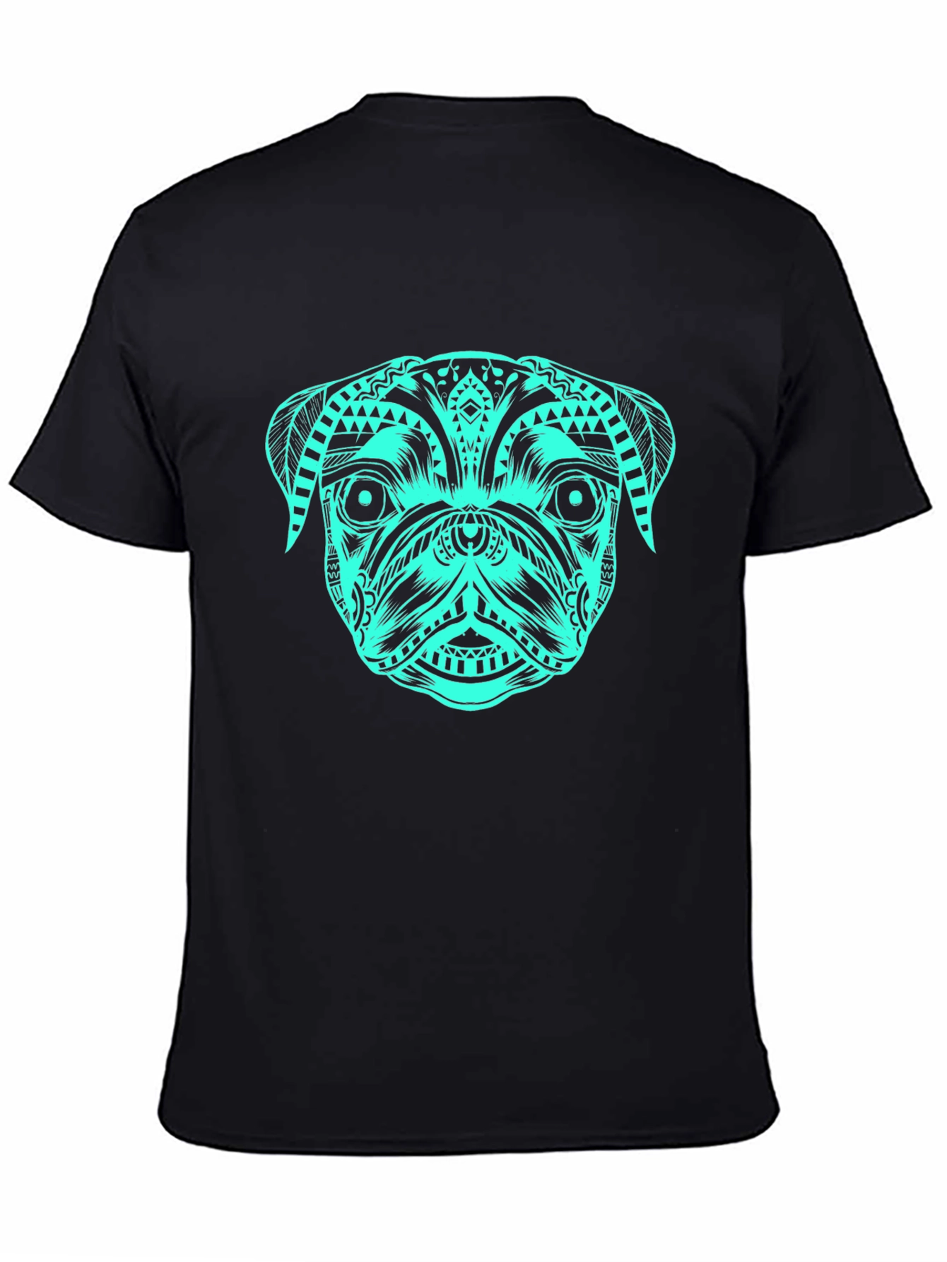 Tribal Pug Graphic Tee - Black