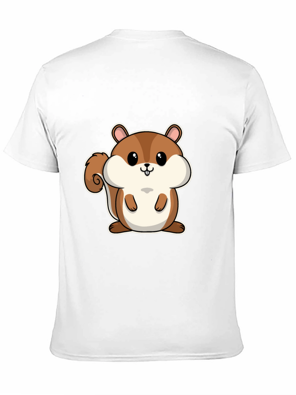Cute Squirrel Graphic Tee - Black Cotton T-Shirt