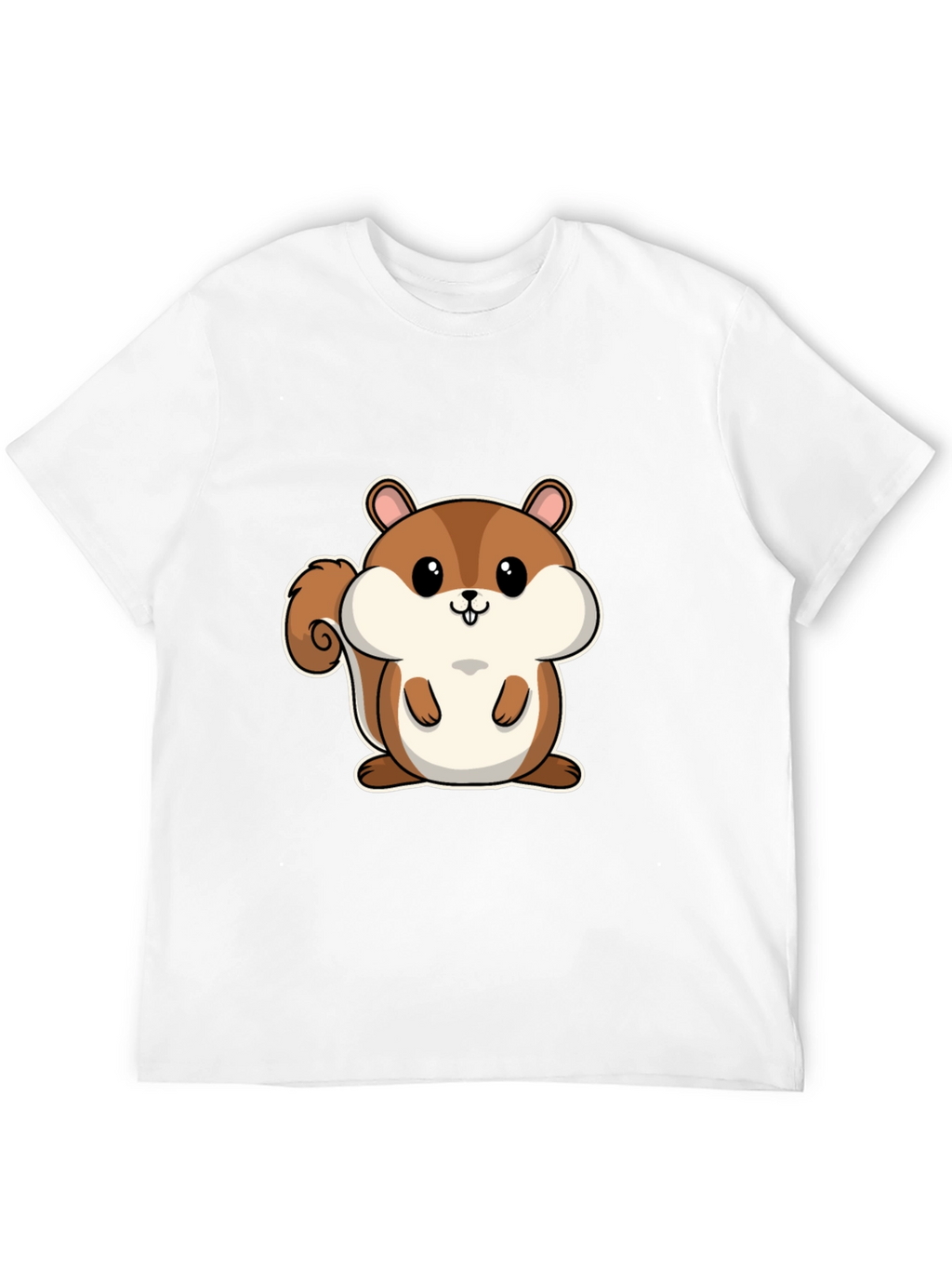 Cute Squirrel Graphic Tee - Black Cotton T-Shirt