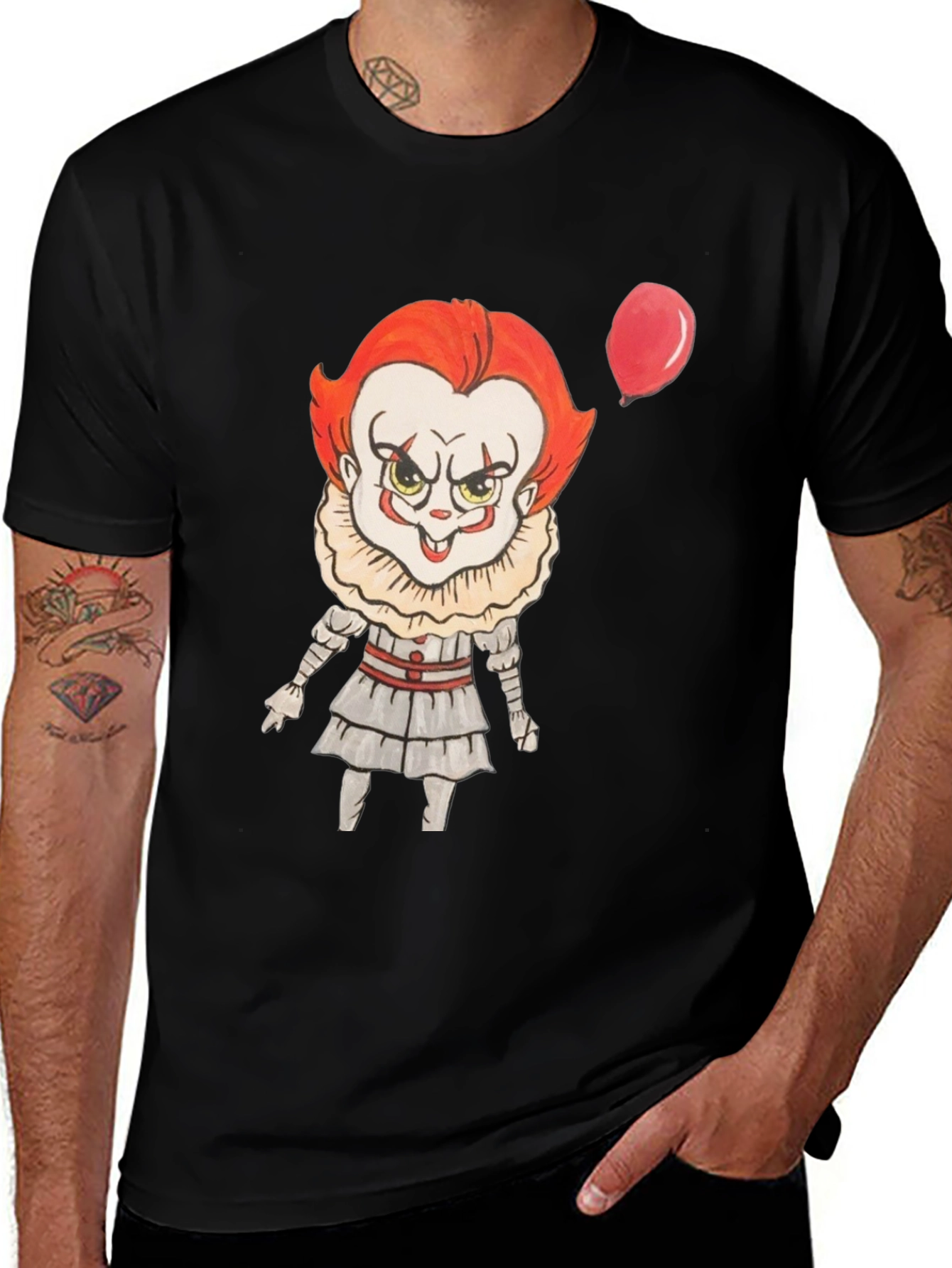 Pennywise Cartoon Graphic Print T-Shirt
