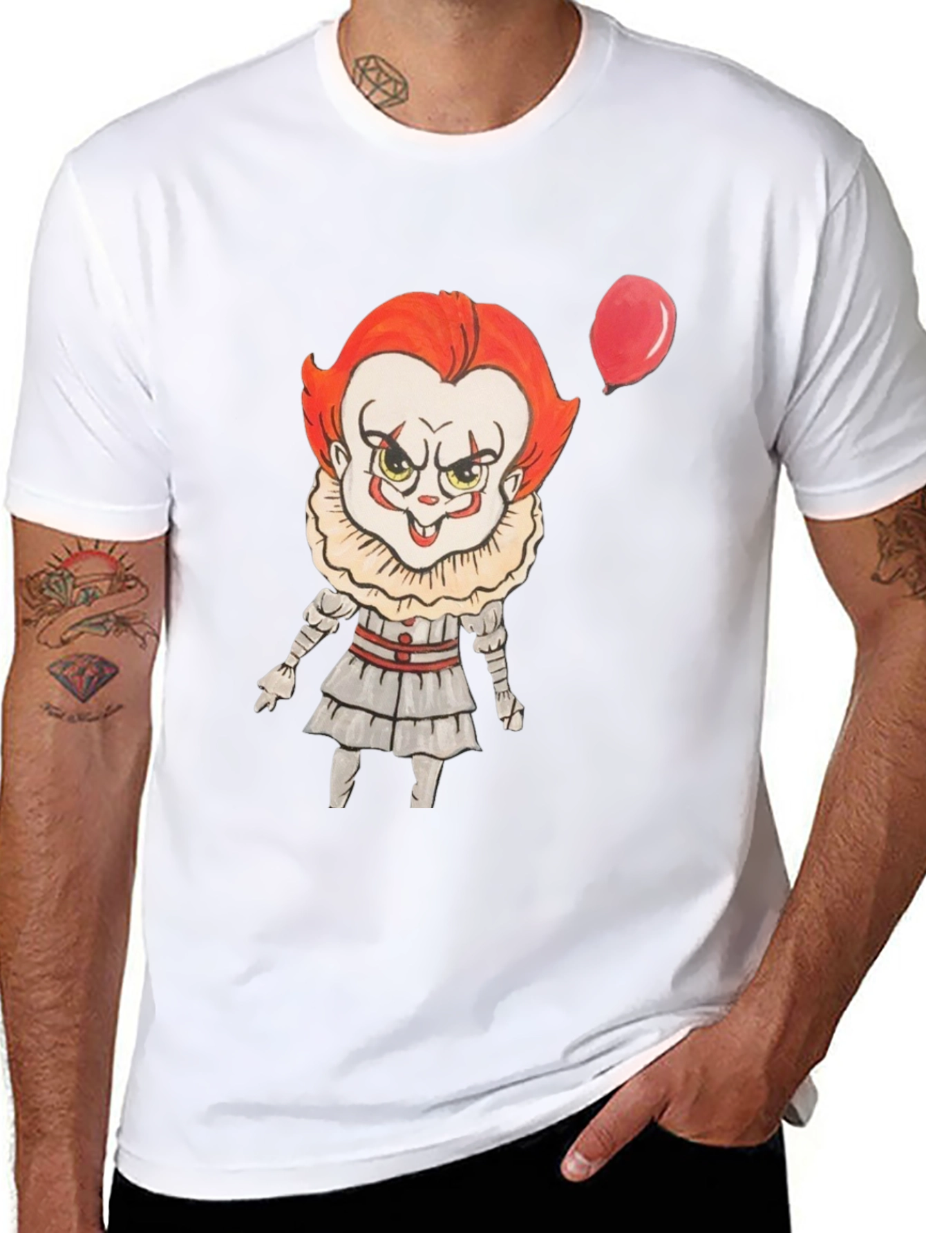 Pennywise Cartoon Graphic Print T-Shirt