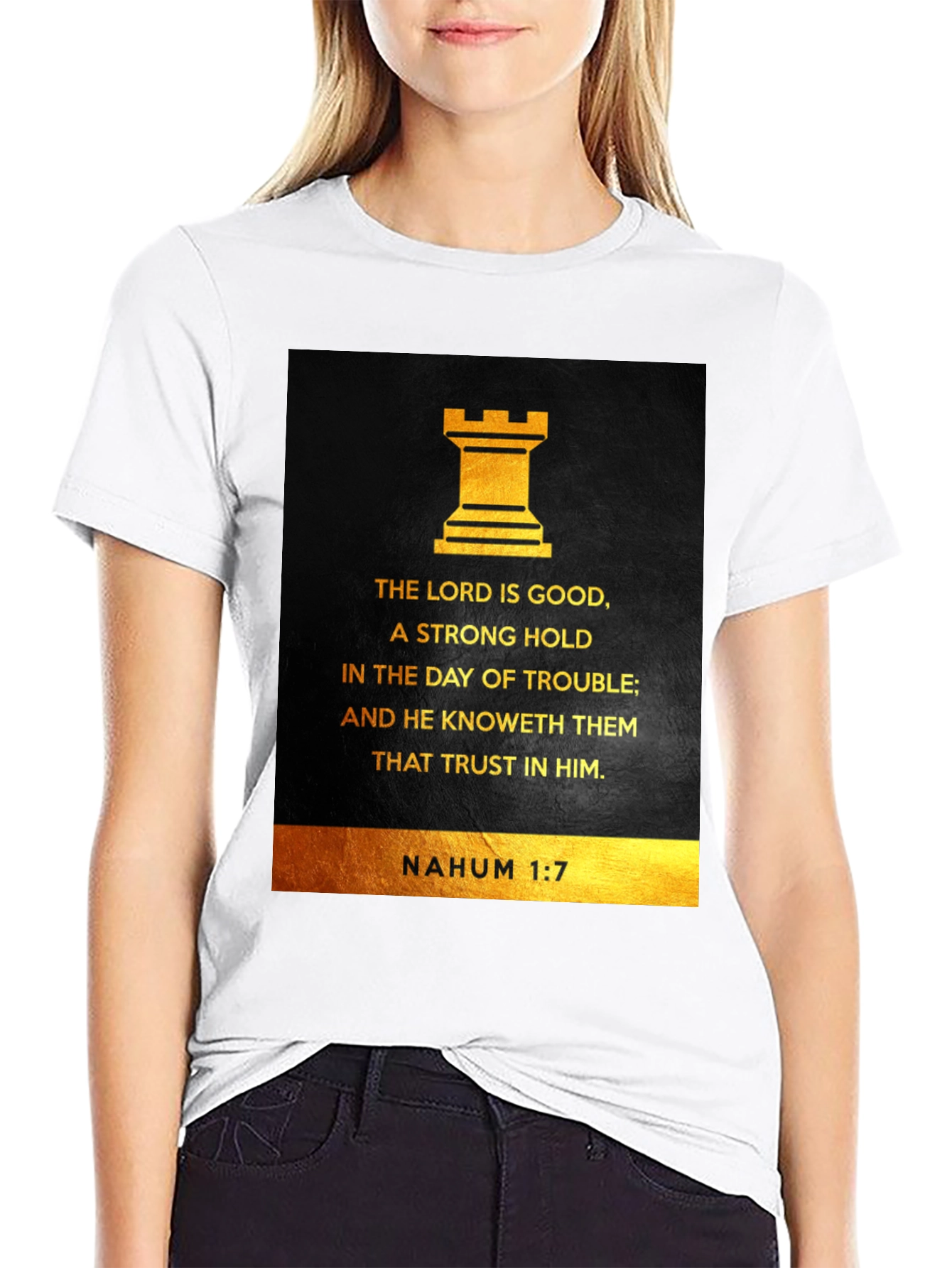 Nahum 1:7 Christian T-Shirt - The Lord Is Good