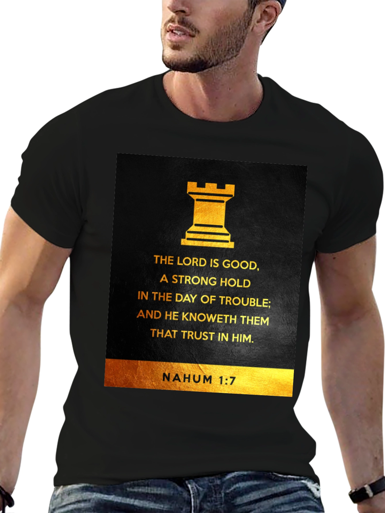 Nahum 1:7 Christian T-Shirt - The Lord Is Good
