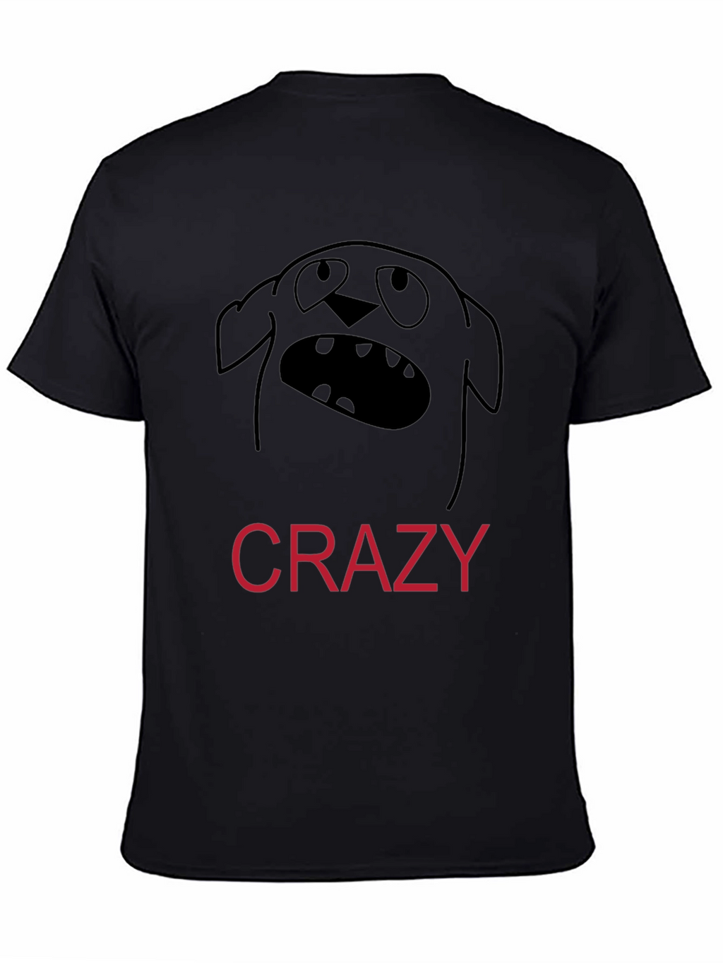 Crazy Dog Graphic Tee - Funny Black T-Shirt