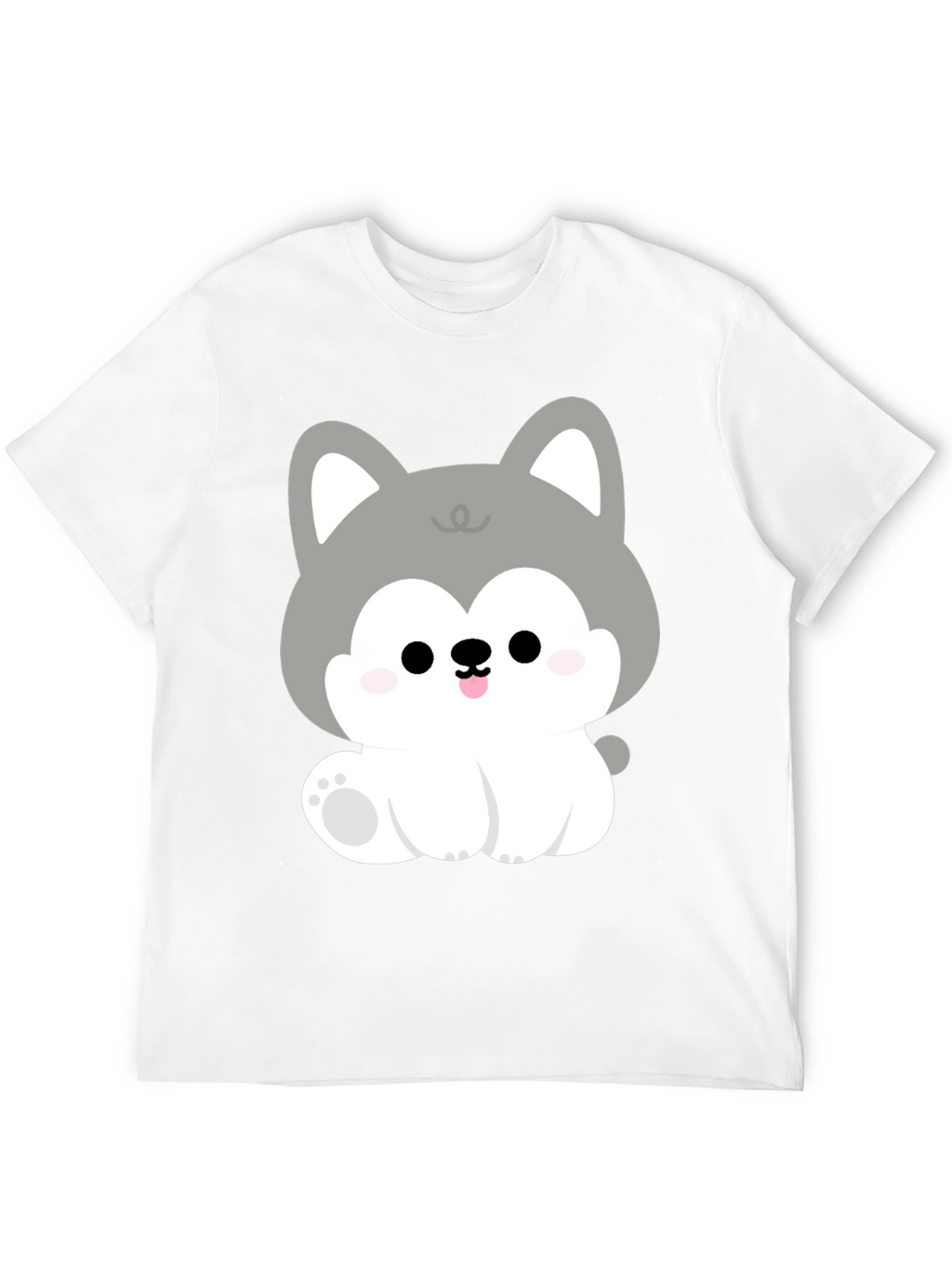 Cute Cartoon Puppy Graphic Black T-Shirt