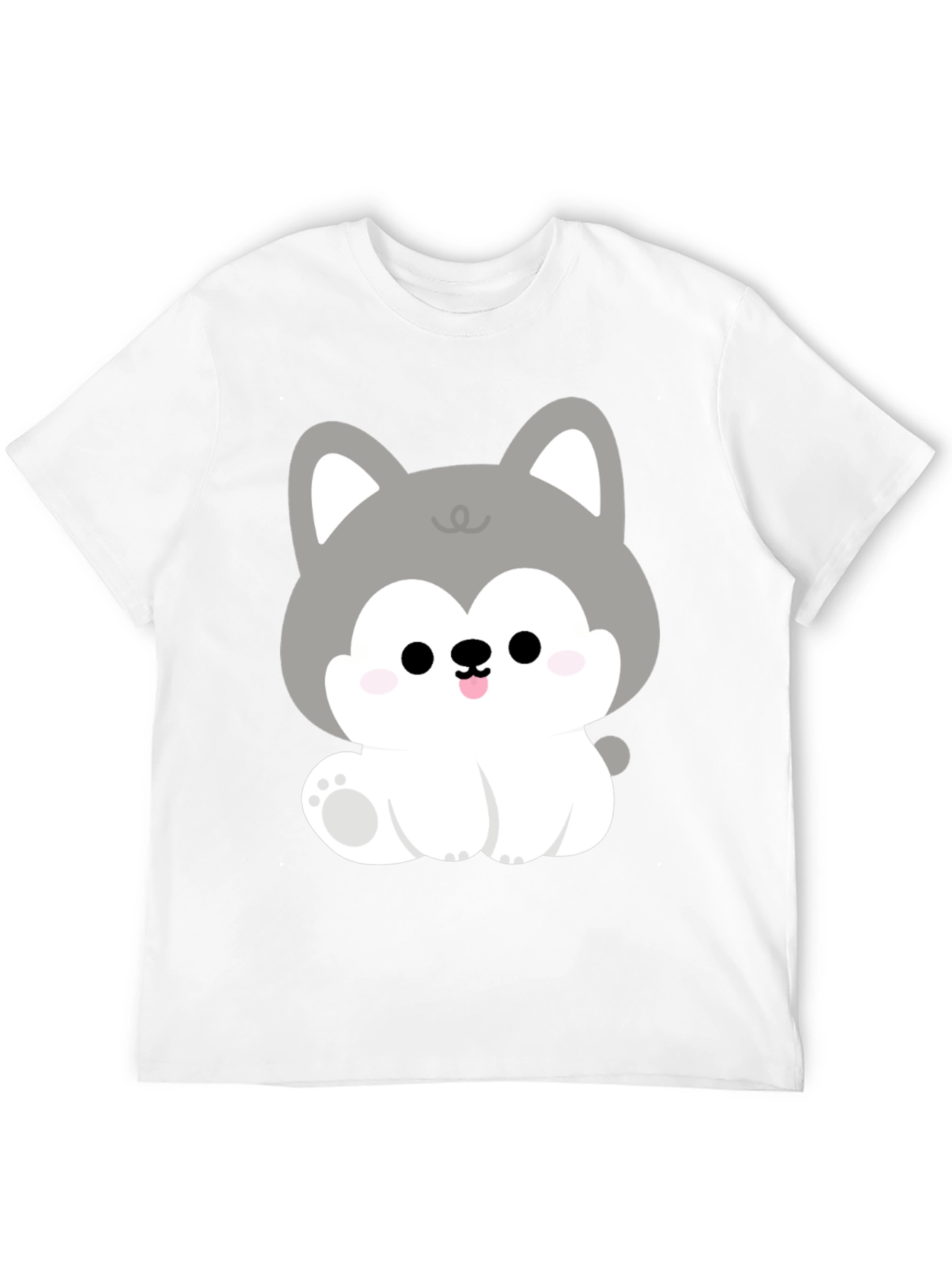 Cute Cartoon Puppy Graphic Black T-Shirt