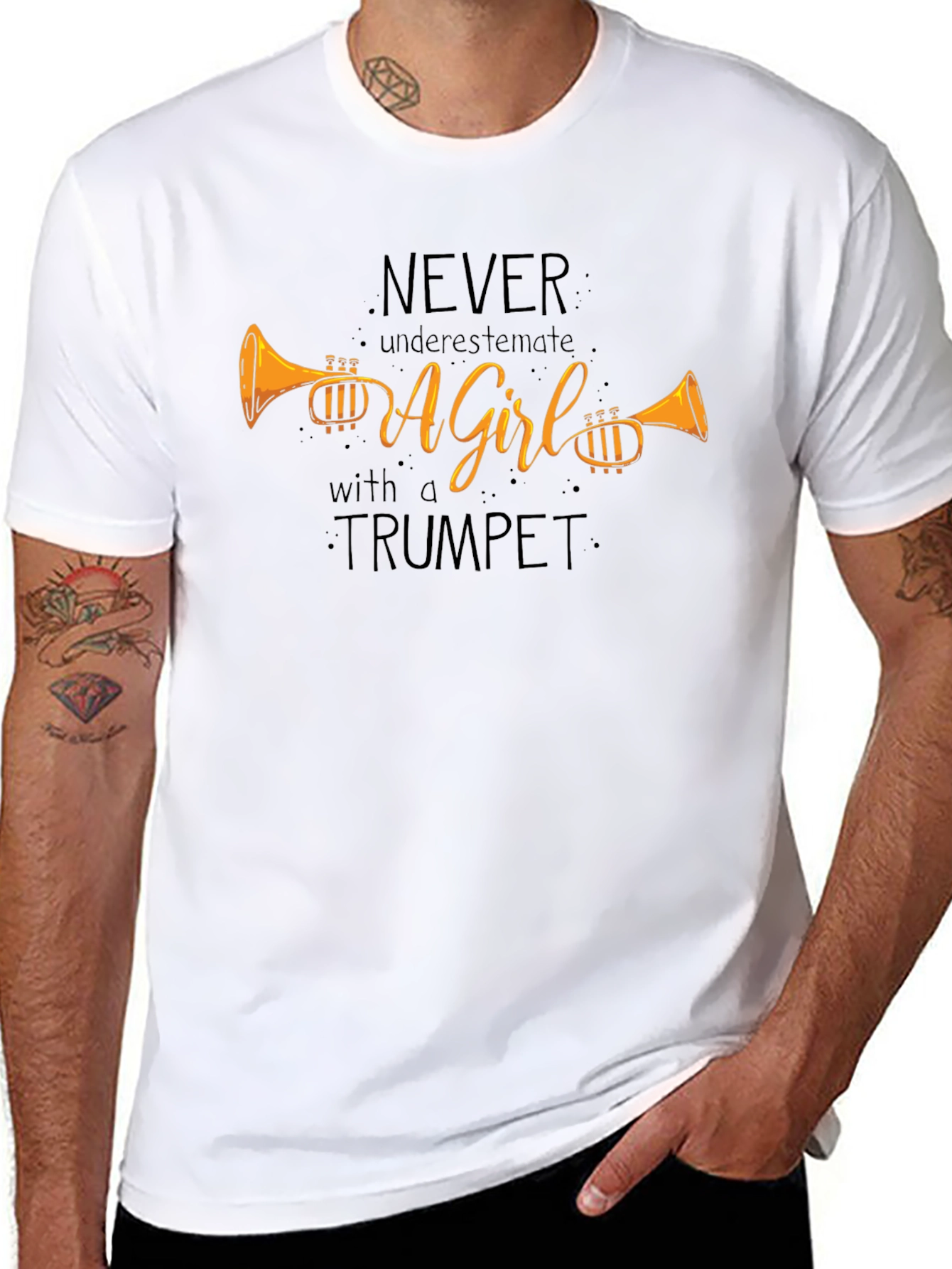 Never Underestimate a Girl with a Trumpet T-Shirt