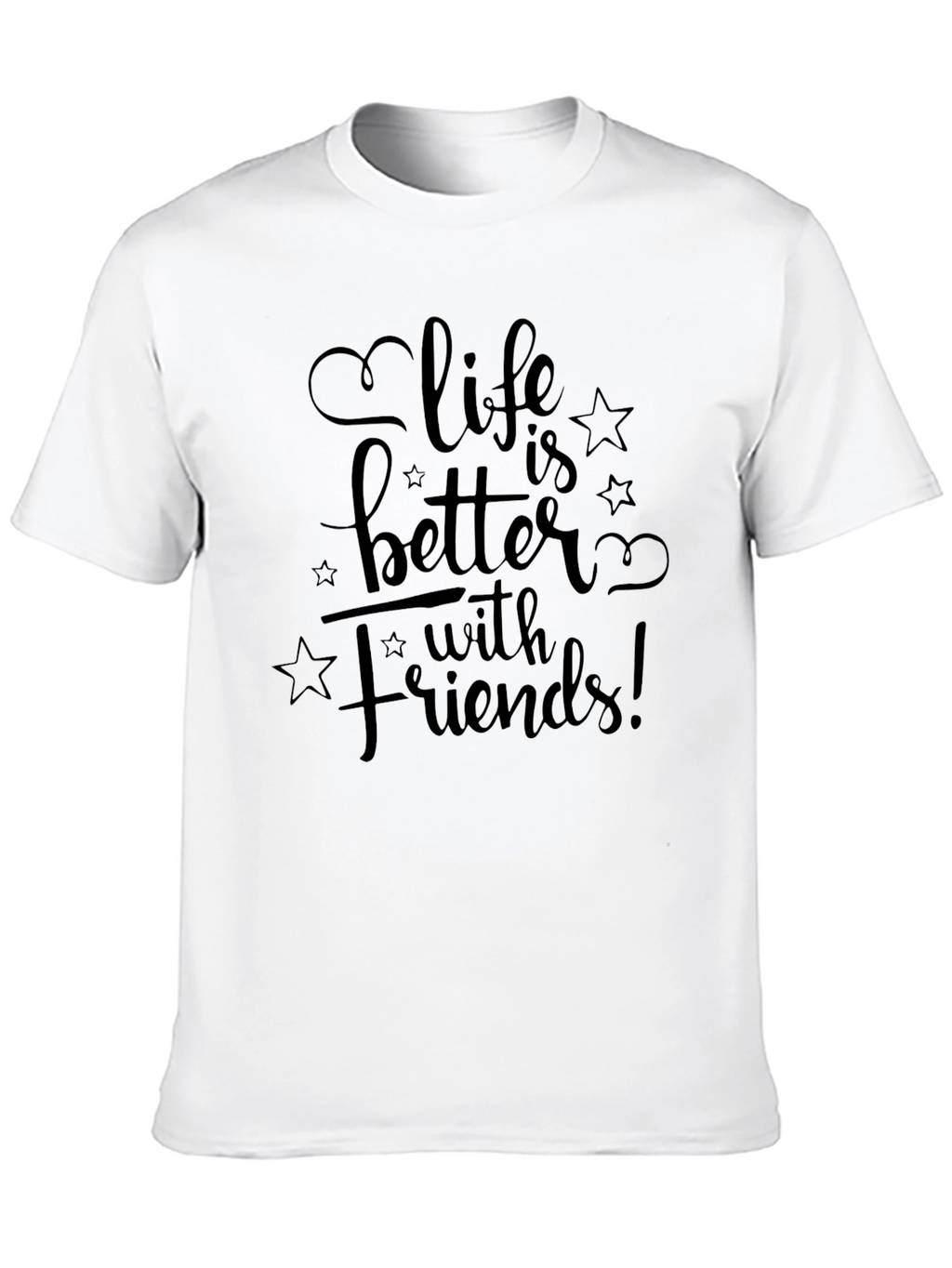Life is Better with Friends Black Graphic Tee