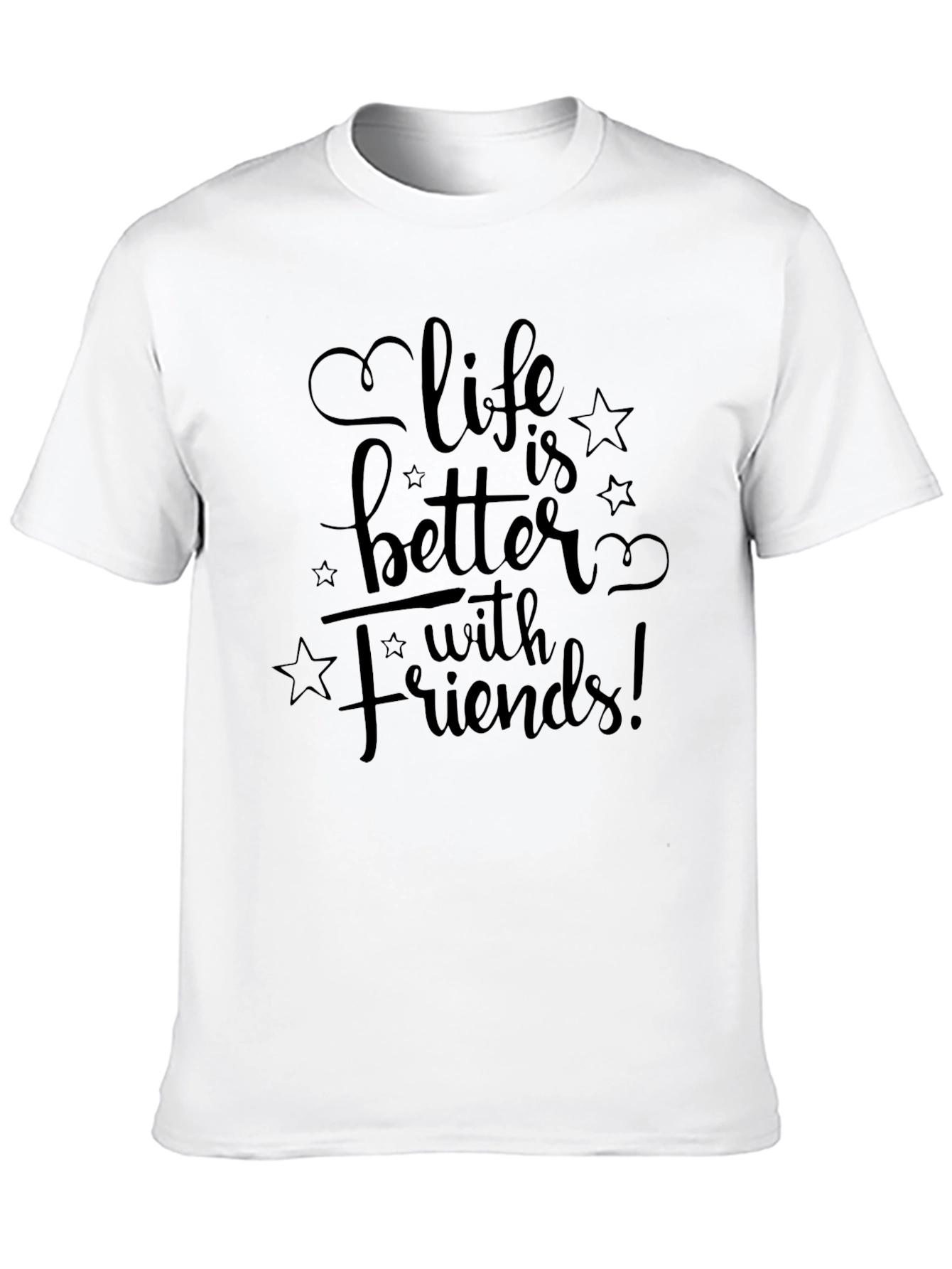 Life is Better with Friends Black Graphic Tee