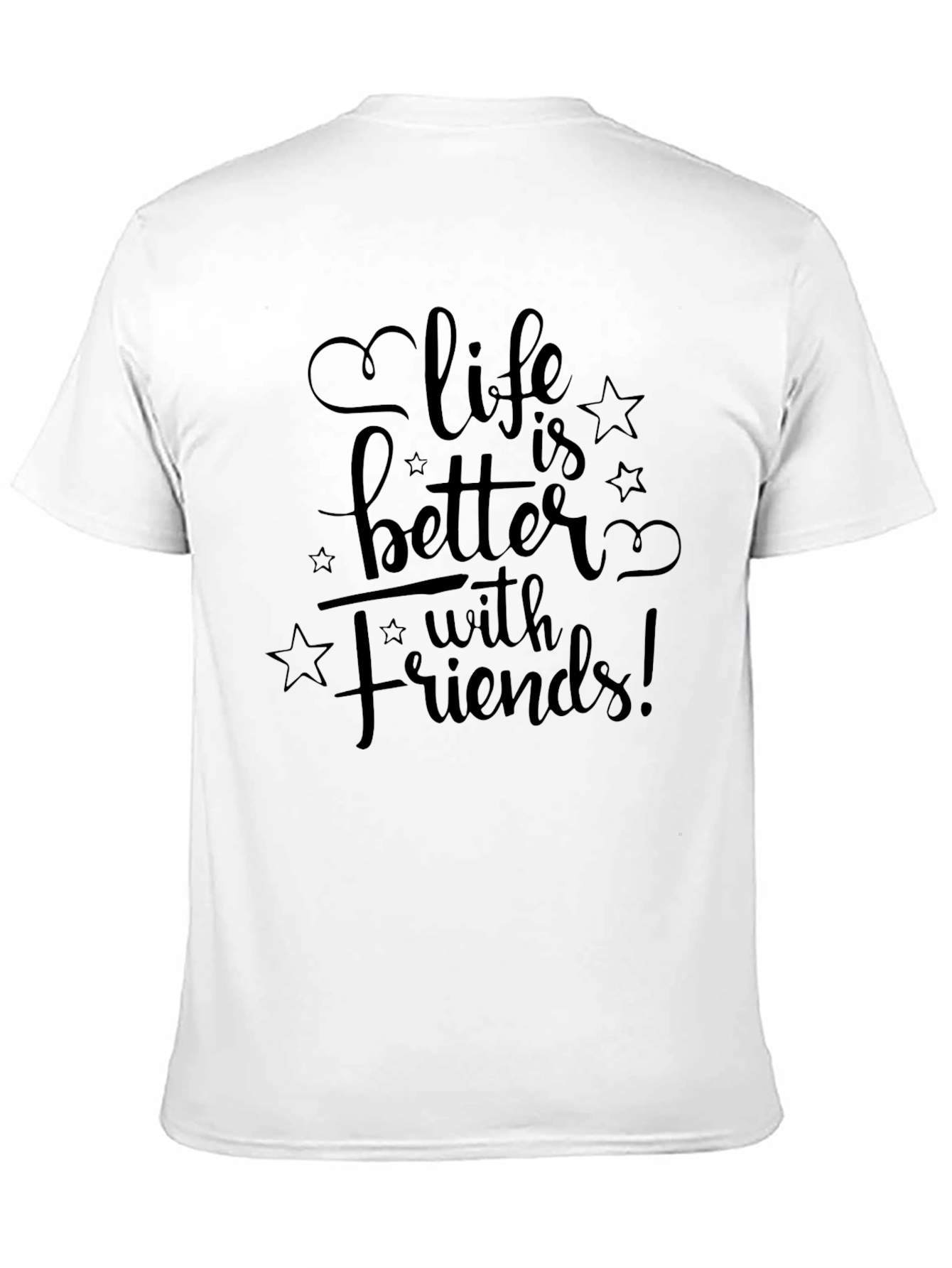 Life is Better with Friends Black Graphic Tee
