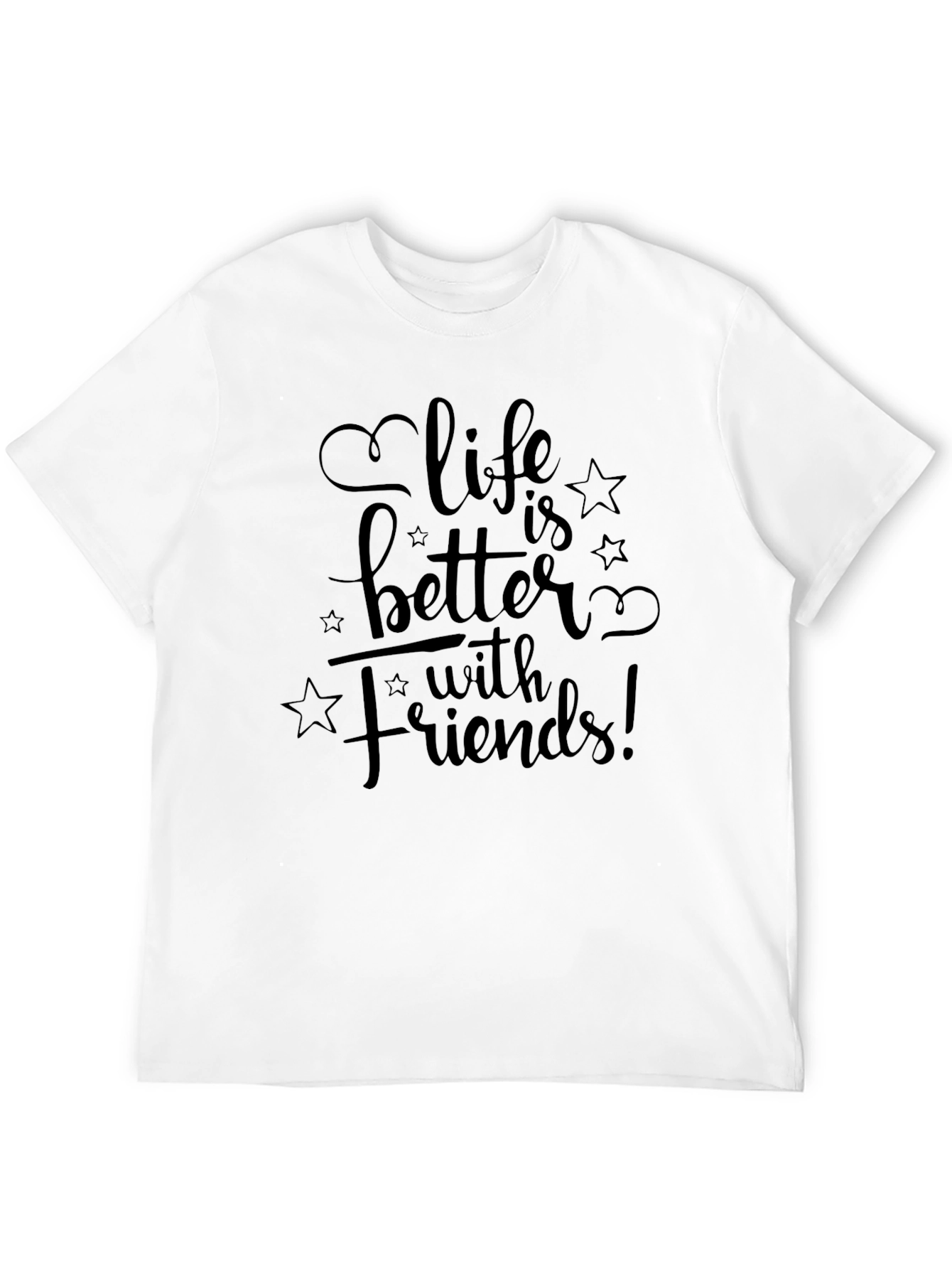 Life is Better with Friends Black Graphic Tee