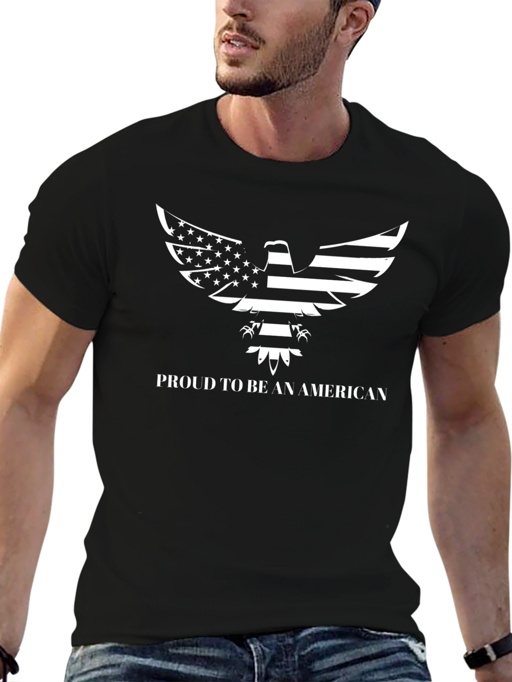 Proud American Eagle Graphic Tee - Patriotic T-Shirt