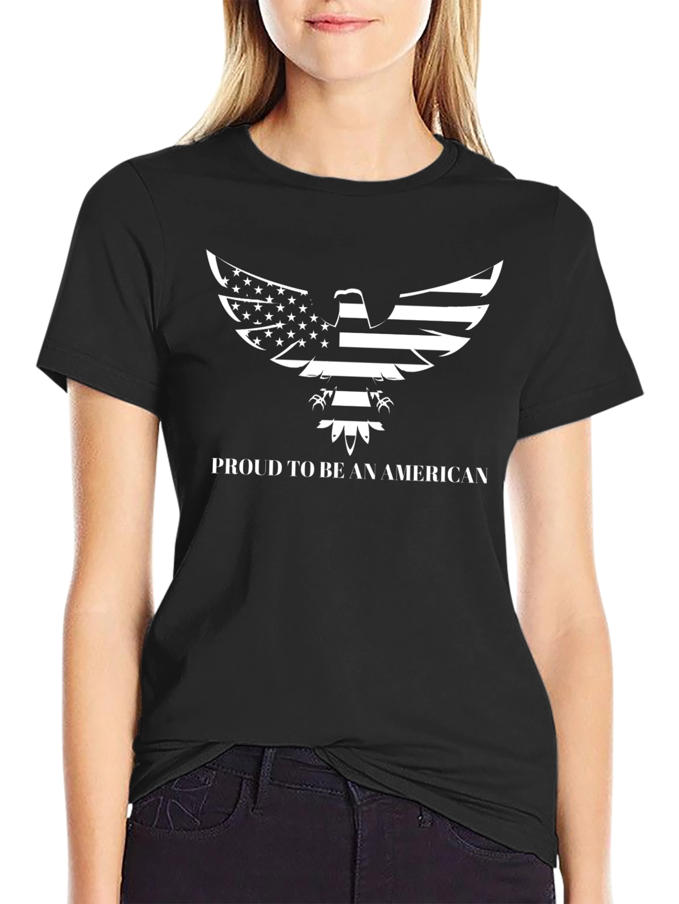 Proud American Eagle Graphic Tee - Patriotic T-Shirt