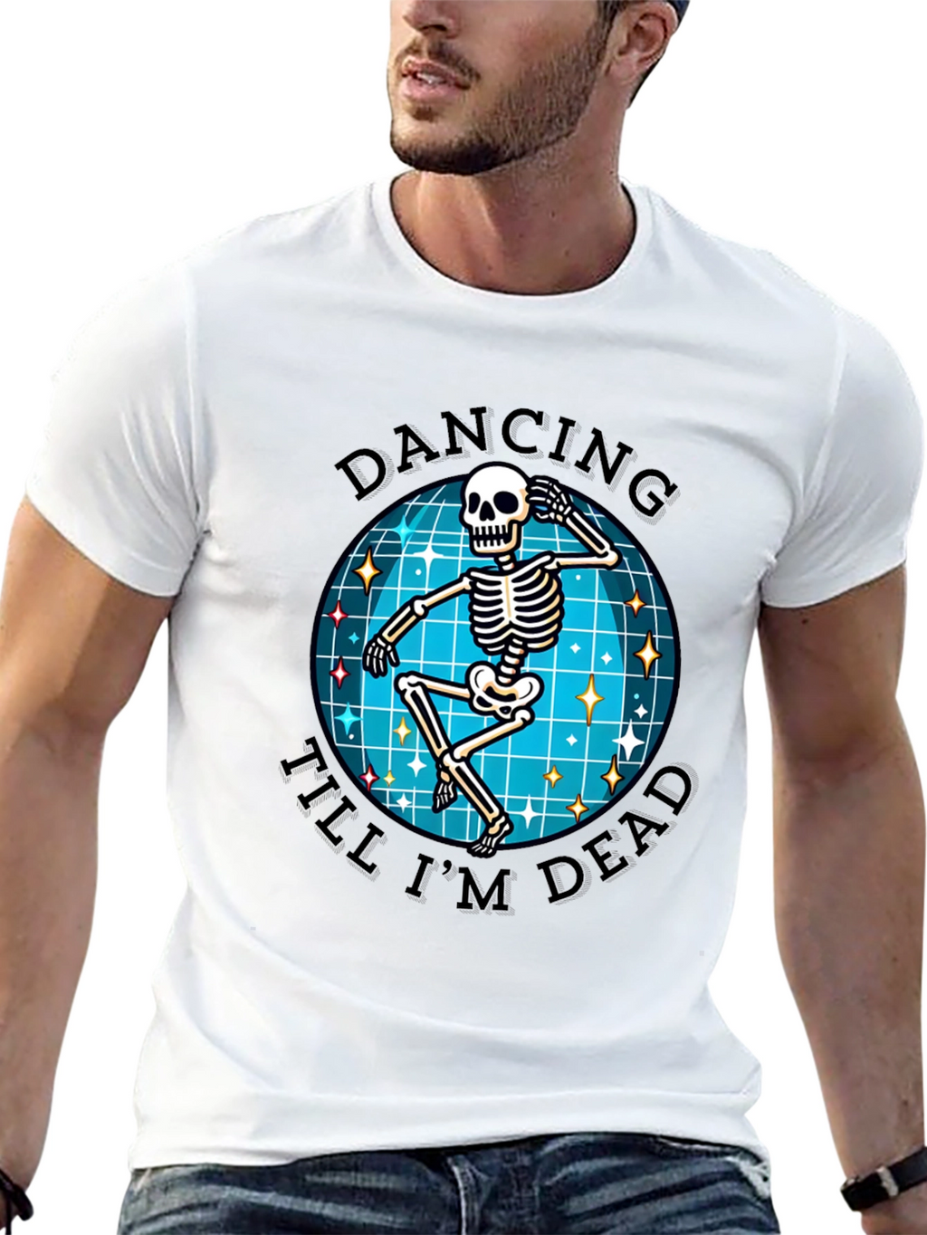 Dancing Skeleton Graphic Tee - Dance Till Youre Dead!