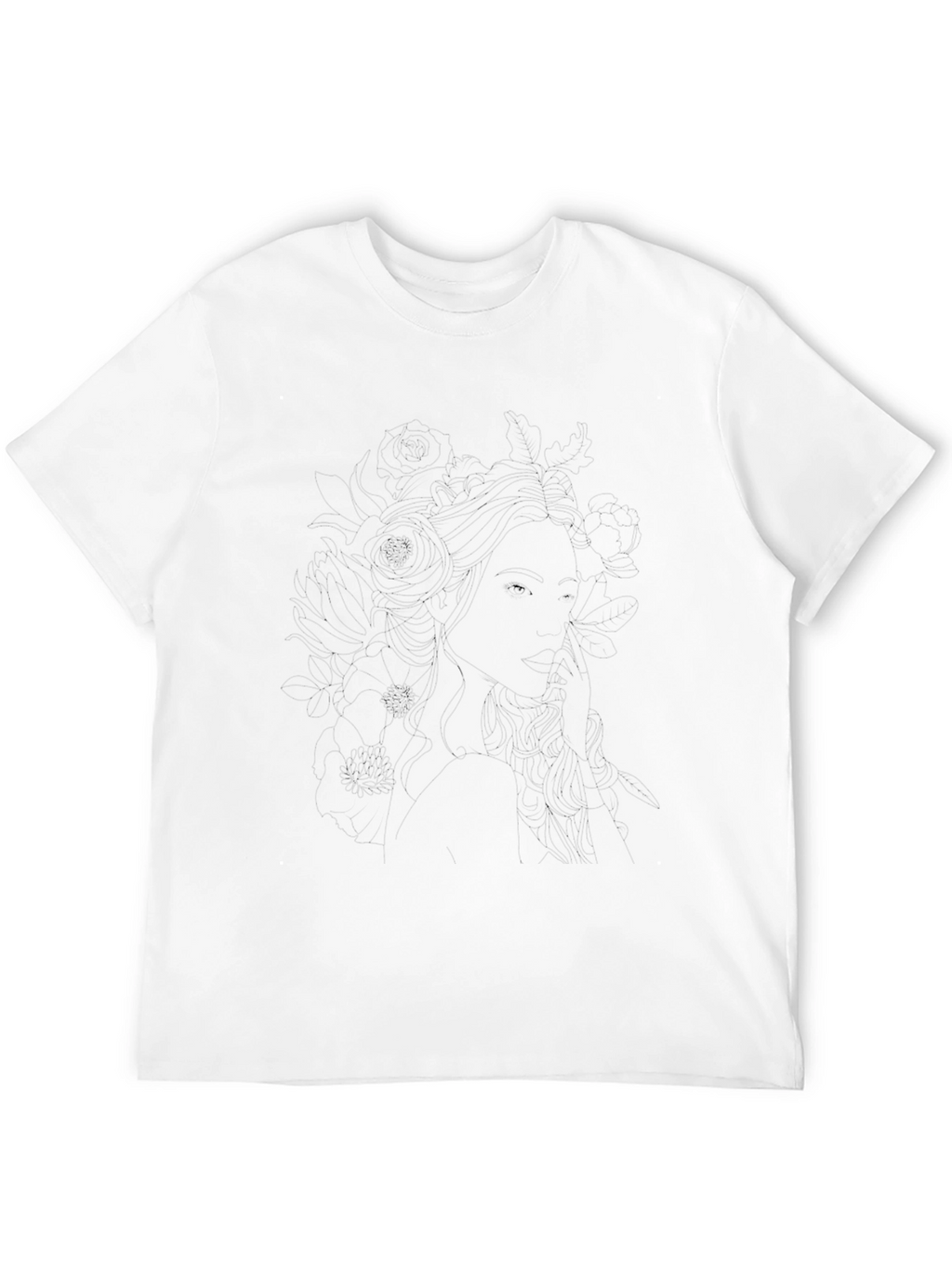 Floral Woman Graphic Print T-Shirt