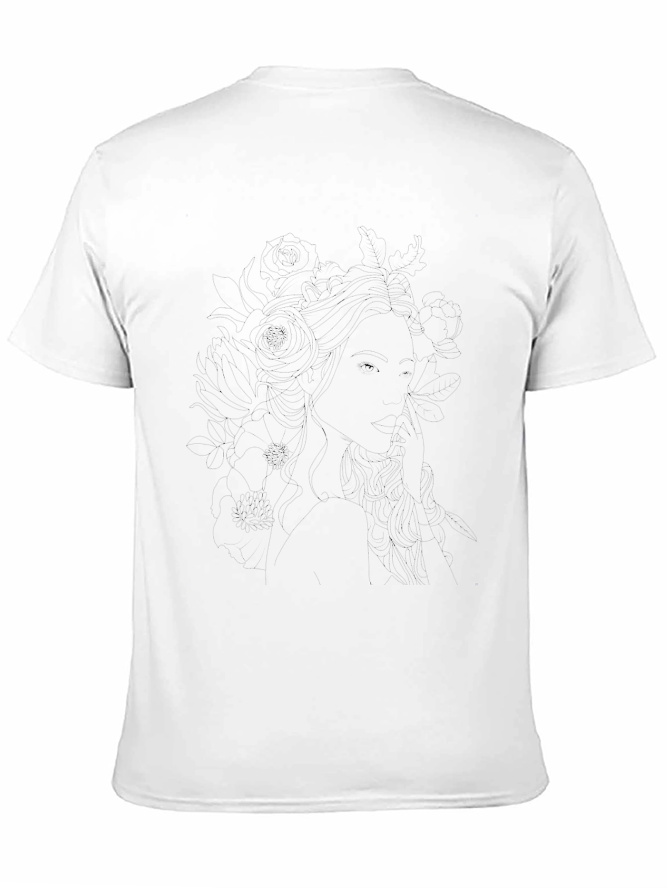 Floral Woman Graphic Print T-Shirt