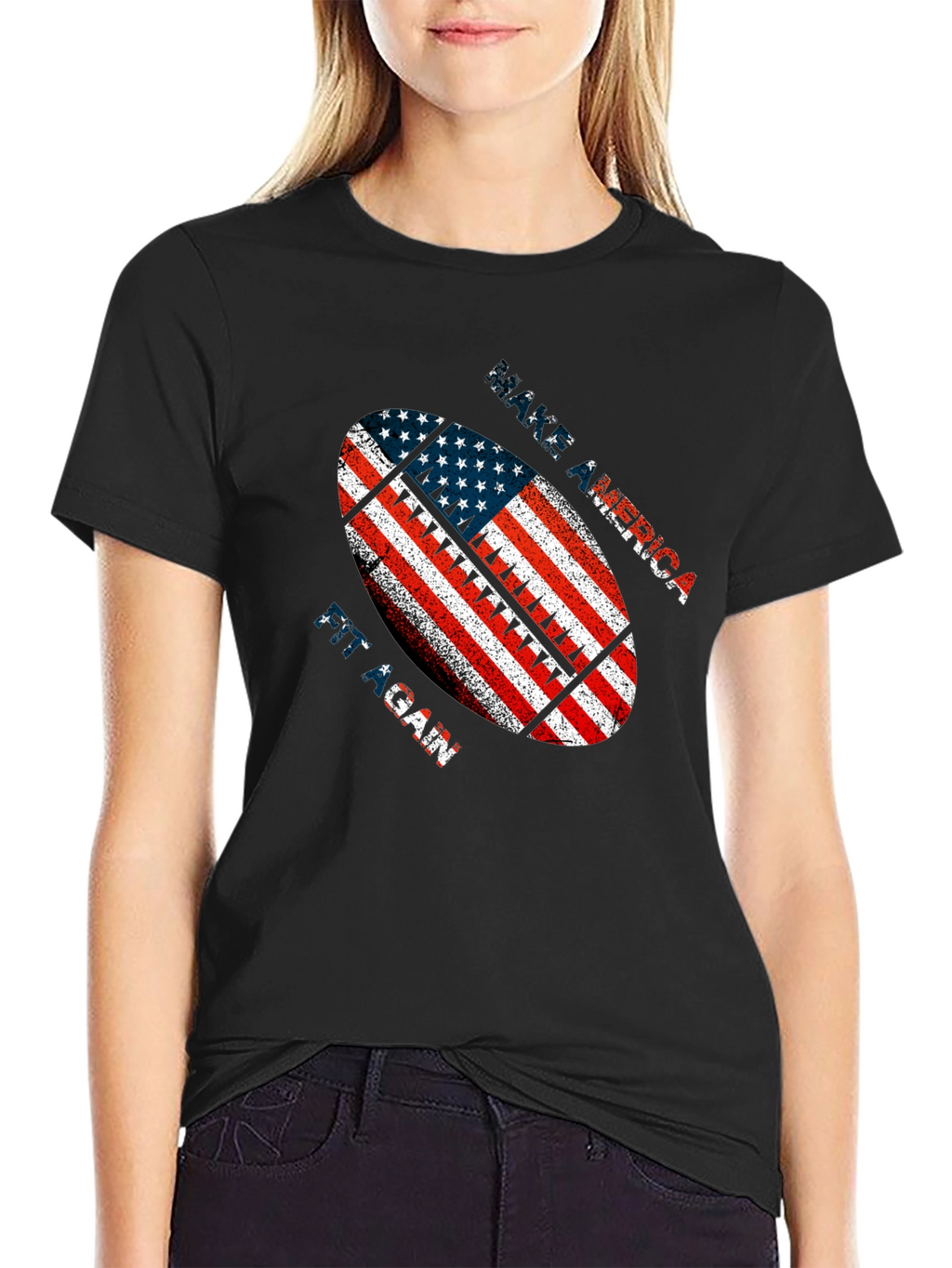 Patriotic American Football Graphic T-Shirt