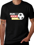 Run Kick Goal Soccer Graphic T-Shirt