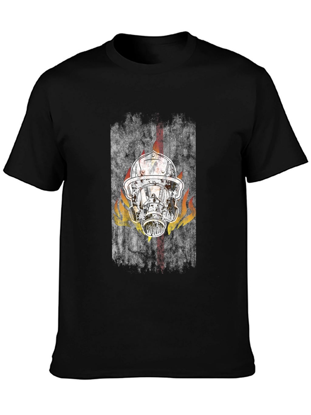 Firefighter Helmet Graphic Tee - Black