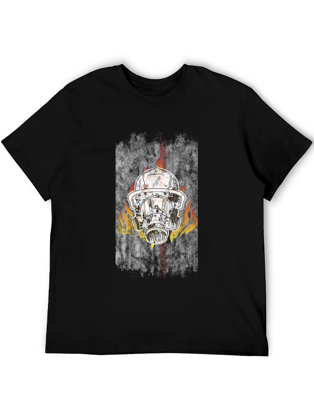 Firefighter Helmet Graphic Tee - Black