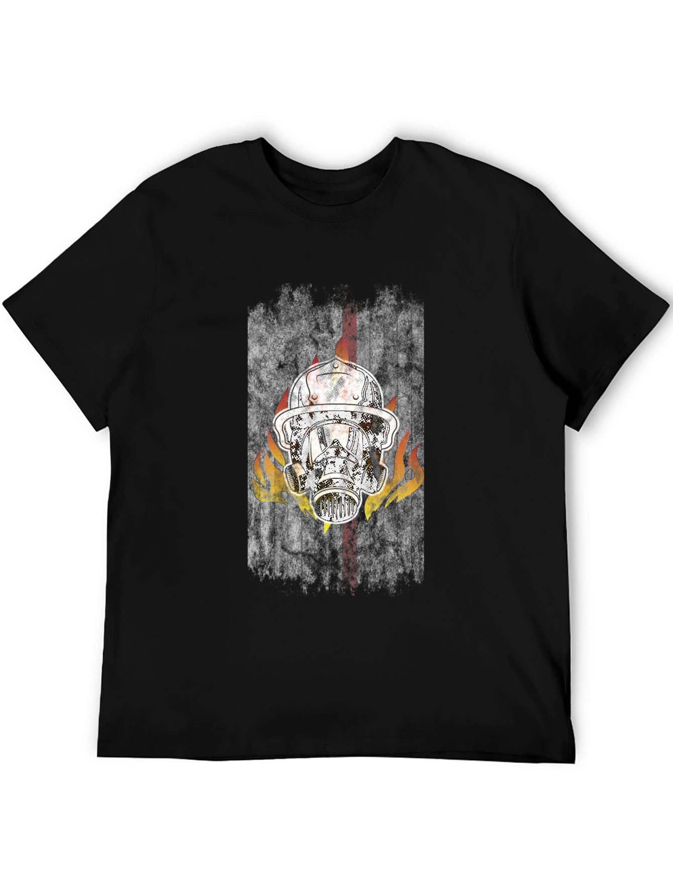 Firefighter Helmet Graphic Tee - Black